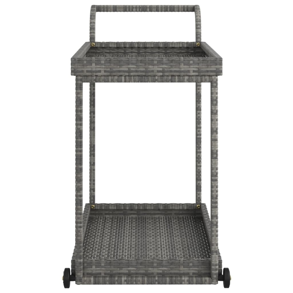 vidaXL Bar Cart Gray 39.4"x17.7"x32.7" Poly Rattan