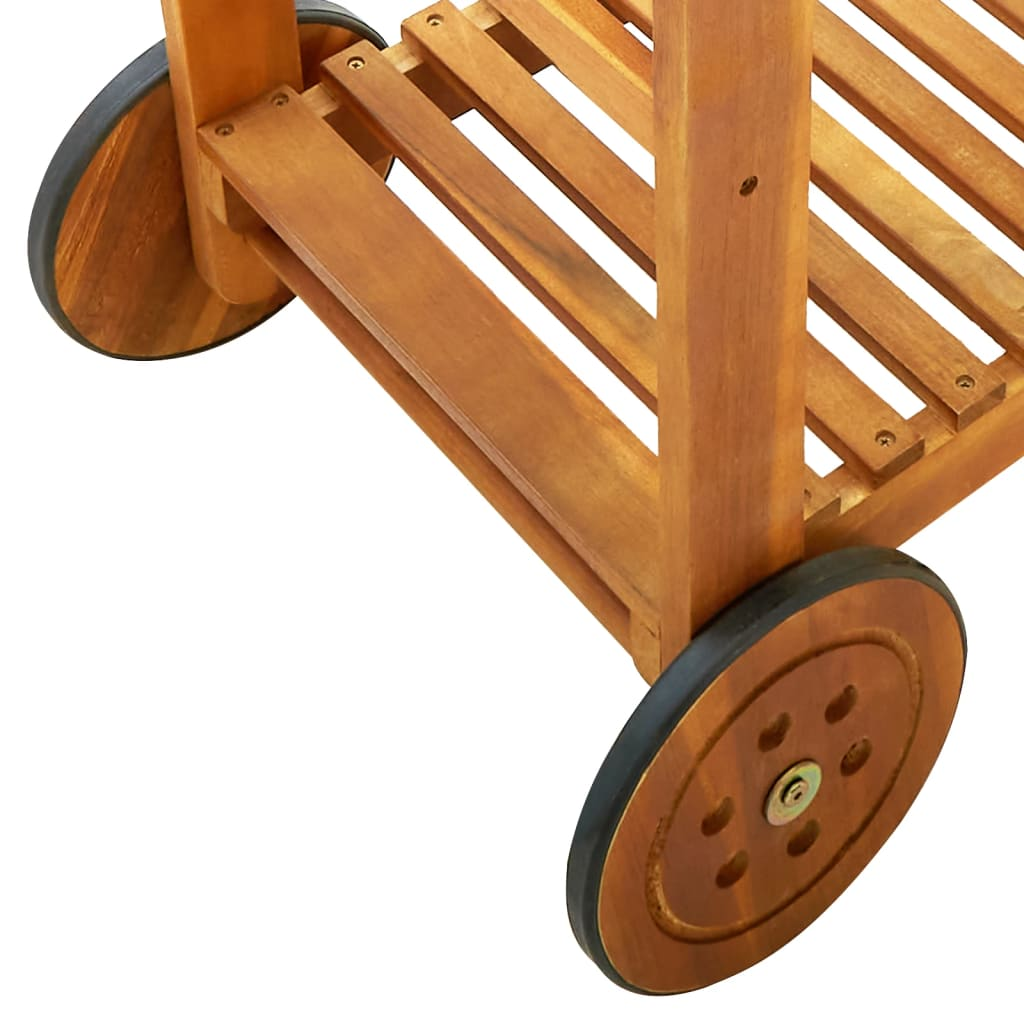 vidaXL Garden Kitchen Trolley Solid Acacia Wood 36.2"x17.1"x55.7"