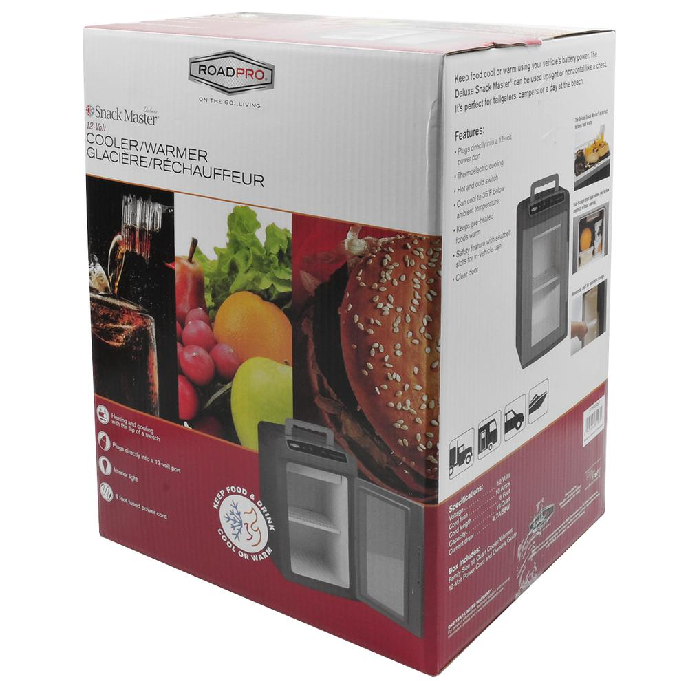 RoadPro RP5653SF 12-Volt Snackmaster Cooler/Warmer Electric Cooler for Truckers Medium Gray