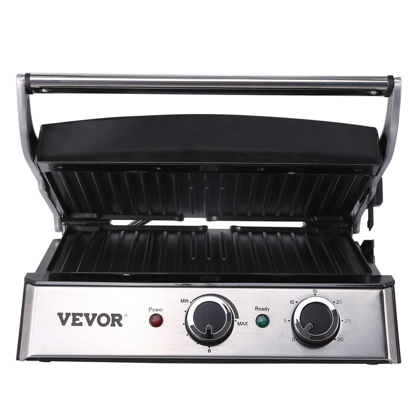 VEVOR Commercial Electric Griddle, 14.5" 1500W Indoor Countertop Grill, Stainless Steel Restaurant Teppanyaki Grill with Non Stick Iron Cooking Plate, 0-446℉ Adjustable Temperature Control, 120V