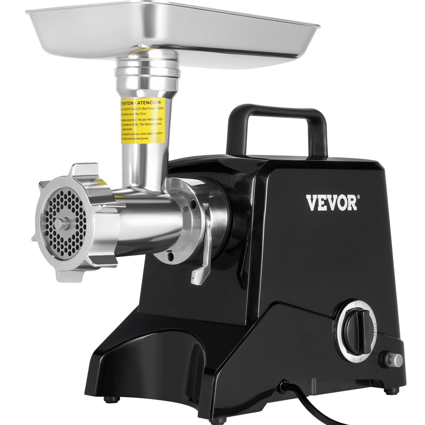 VEVOR Electric Meat Grinder, 419 Lb/H Capacity, 575W(1100W MAX) Industrial Meat Mincer w/ 2 Blade, 3 Grinding Plates, Sausage Maker Die-cast Aluminum Commercial Meat Grinder, ETL Listed