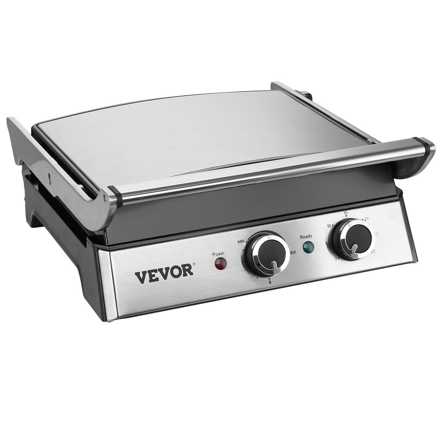 VEVOR Commercial Electric Griddle, 14.5" 1500W Indoor Countertop Grill, Stainless Steel Restaurant Teppanyaki Grill with Non Stick Iron Cooking Plate, 0-446℉ Adjustable Temperature Control, 120V