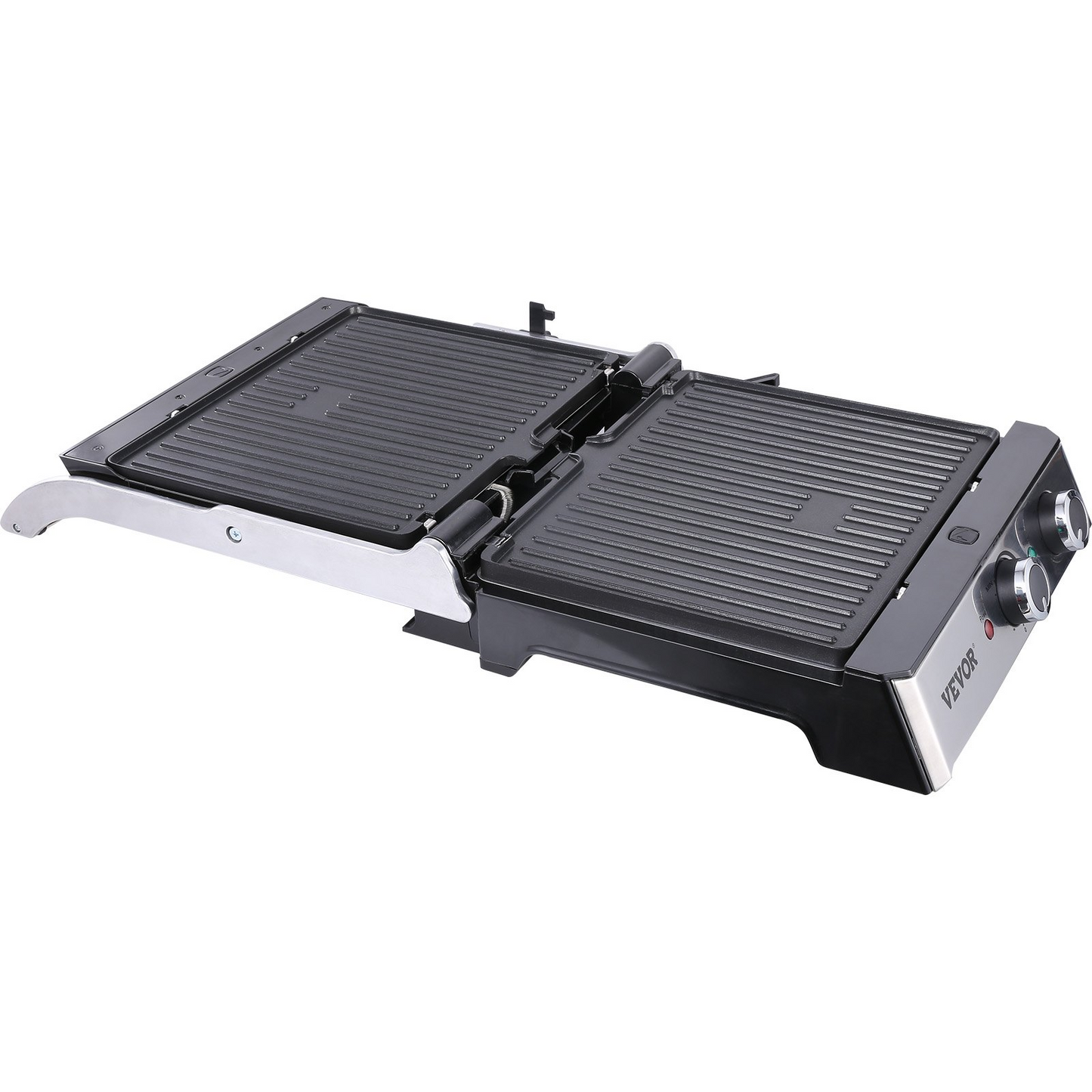 VEVOR Commercial Electric Griddle, 14.5" 1500W Indoor Countertop Grill, Stainless Steel Restaurant Teppanyaki Grill with Non Stick Iron Cooking Plate, 0-446℉ Adjustable Temperature Control, 120V