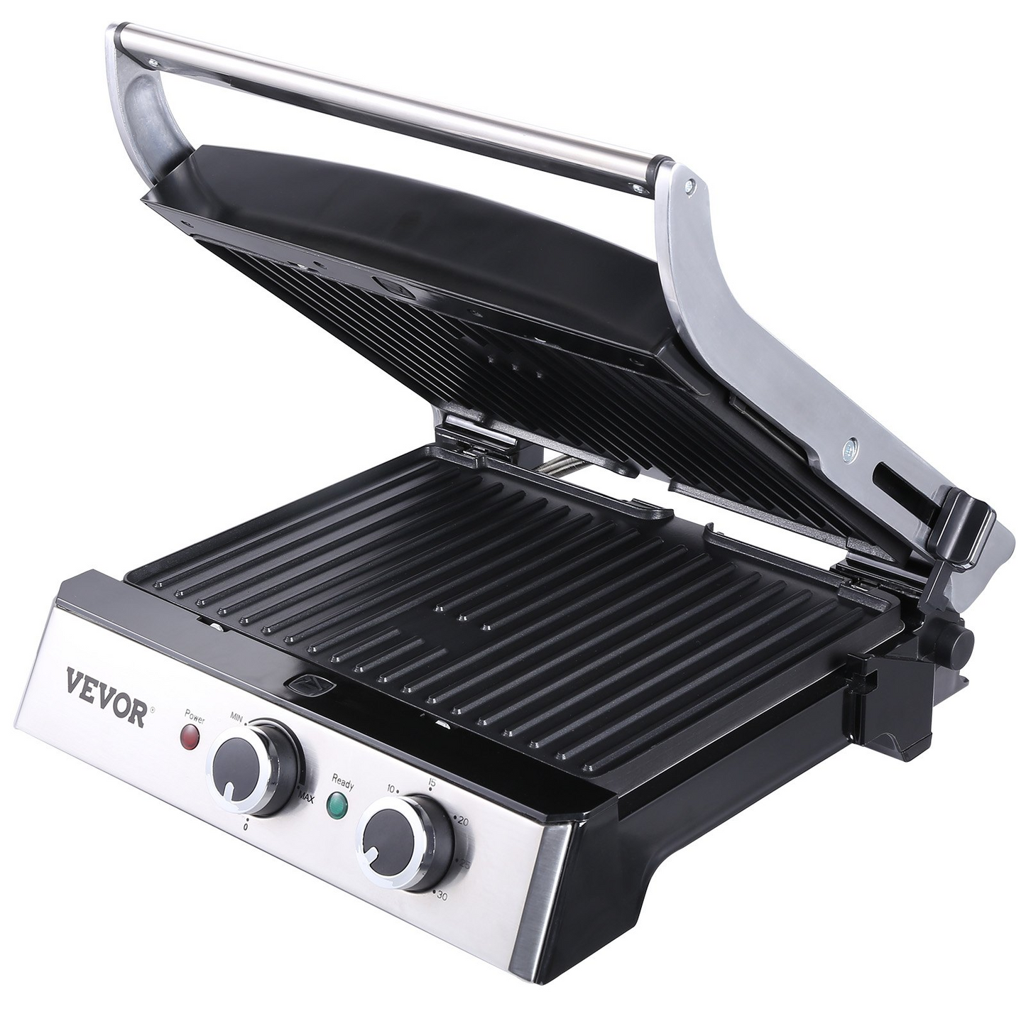 VEVOR Commercial Electric Griddle, 14.5" 1500W Indoor Countertop Grill, Stainless Steel Restaurant Teppanyaki Grill with Non Stick Iron Cooking Plate, 0-446℉ Adjustable Temperature Control, 120V