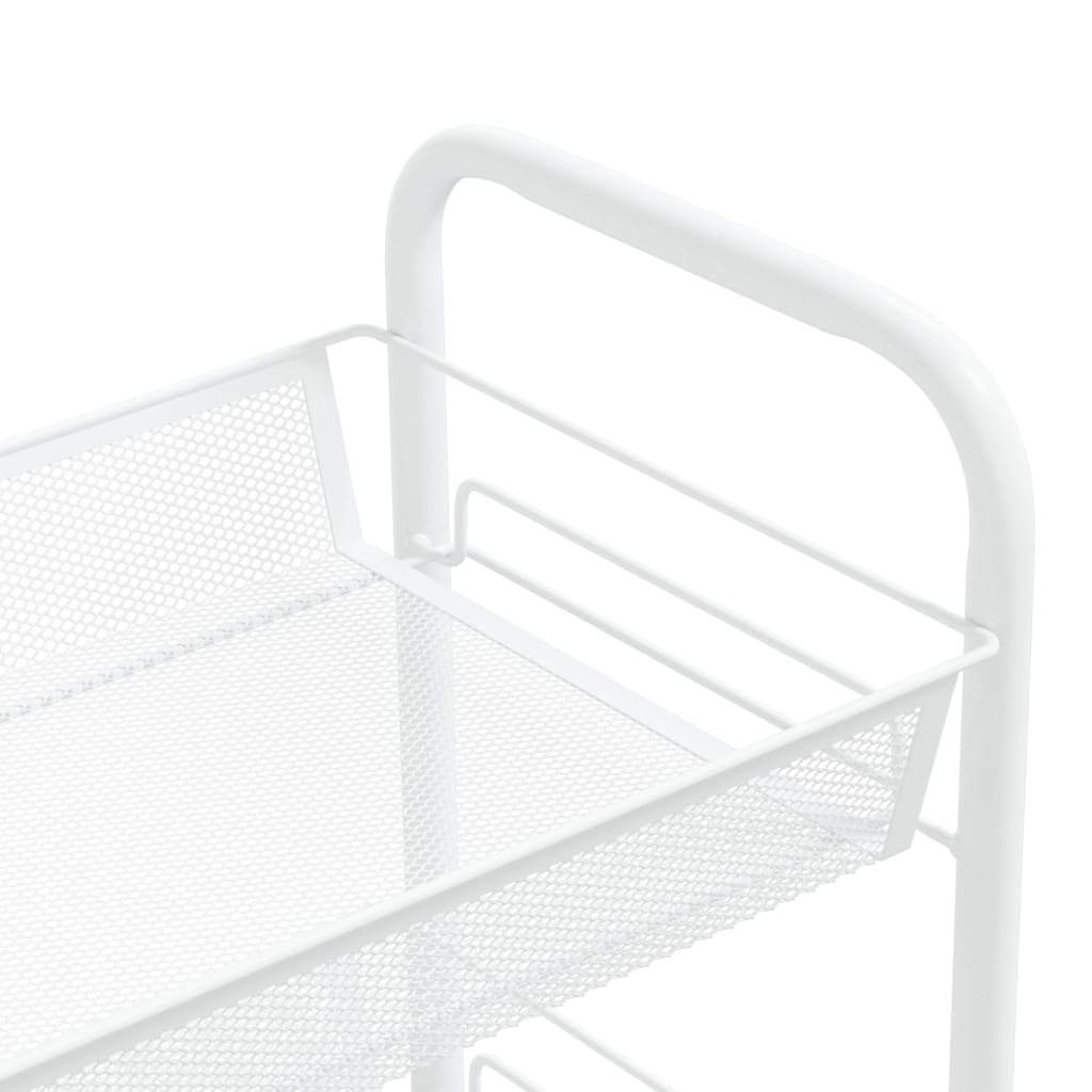 vidaXL 5-Tier Kitchen Trolley White 18.1"x10.2"x41.3" Iron