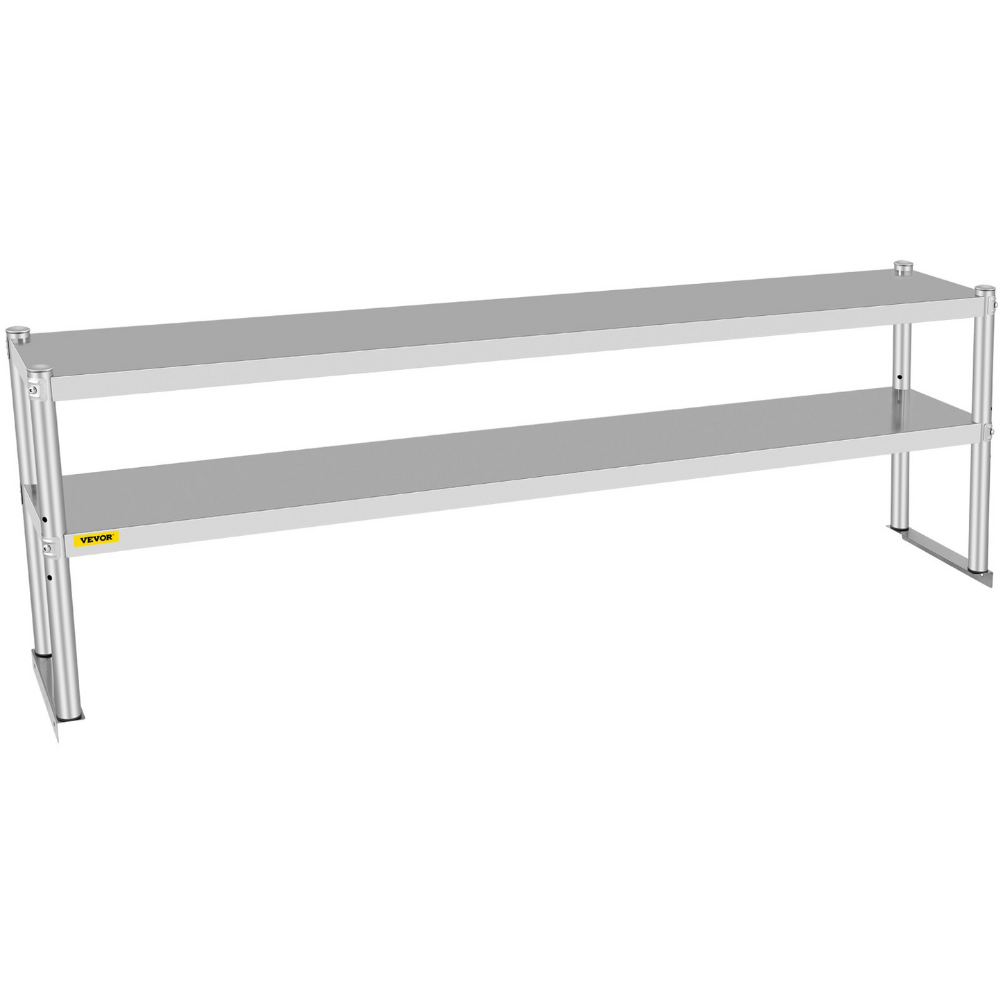 VEVOR Double Overshelf, Double Tier Stainless Steel Overshelf, 72 in Length x 12 in Width Double Deck Overshelf, Height Adjustable Overshelf for Prep & Work Table in Kitchen, Restaurant and Workshop