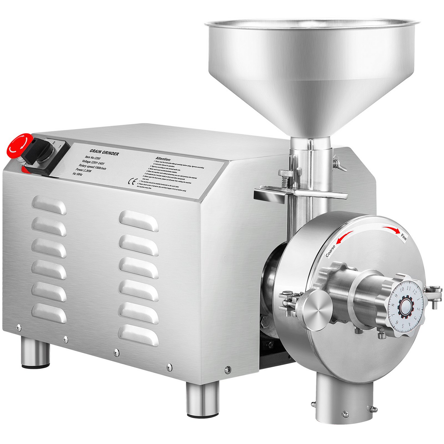 VEVOR Soybean Grinder Commercial Grinding Machine for Spices 3000W Corn Mill Grinder 50-60 KG/H Stainless Steel Corn Grinder Industrial Flour Milling Machine for Pepper Soybean Peanut Herbs Grains