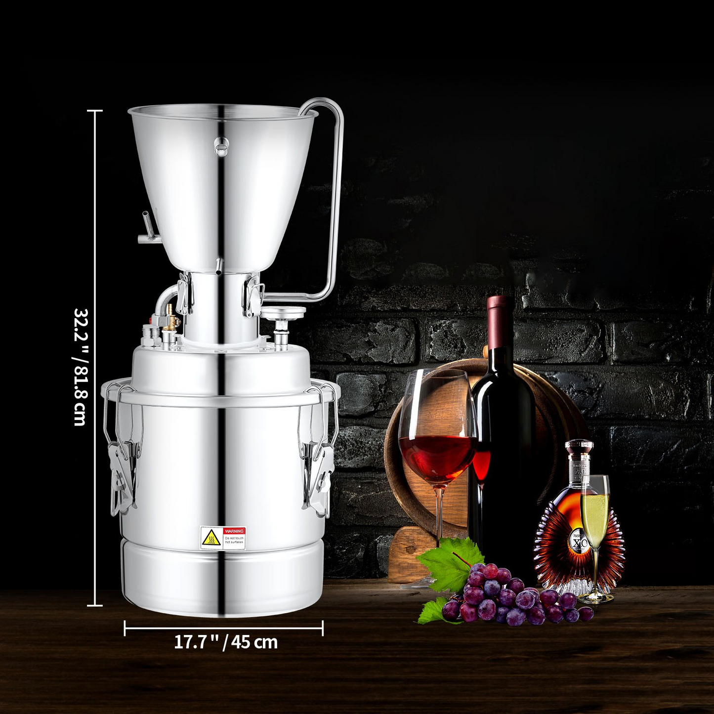 VEVOR 18 Gal Alcohol Distiller Machine Brewing Equipment DIY Whiskey Home Still