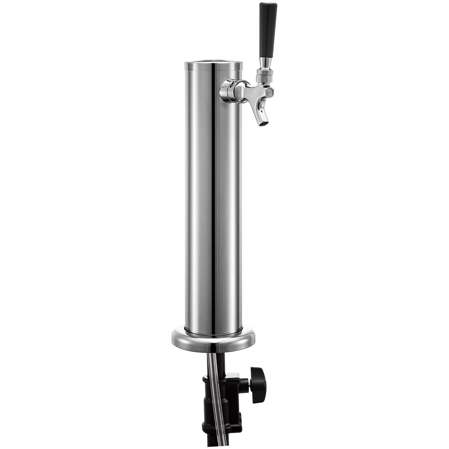 VEVOR Beer Tower, Single Faucet Kegerator Tower, Stainless Steel Draft Beer Tower, 3" Dia. Column Beer Dispenser Tower, Beer Tower Kit With Hose, Wrench, Cover for Home & Bar