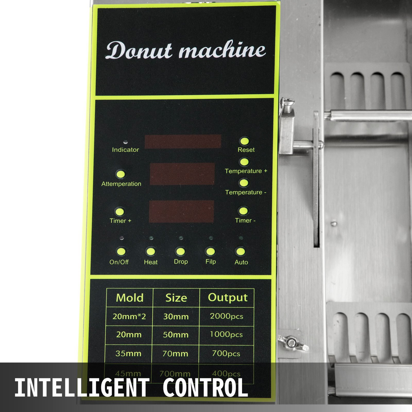 VEVOR 110V Commercial Automatic Donut Making Machine, Single Row Auto Doughnut Maker, 7L Hopper Donut Maker with 3 Sizes Molds, Doughnut Fryer, 304 Stainless Steel Auto Donut