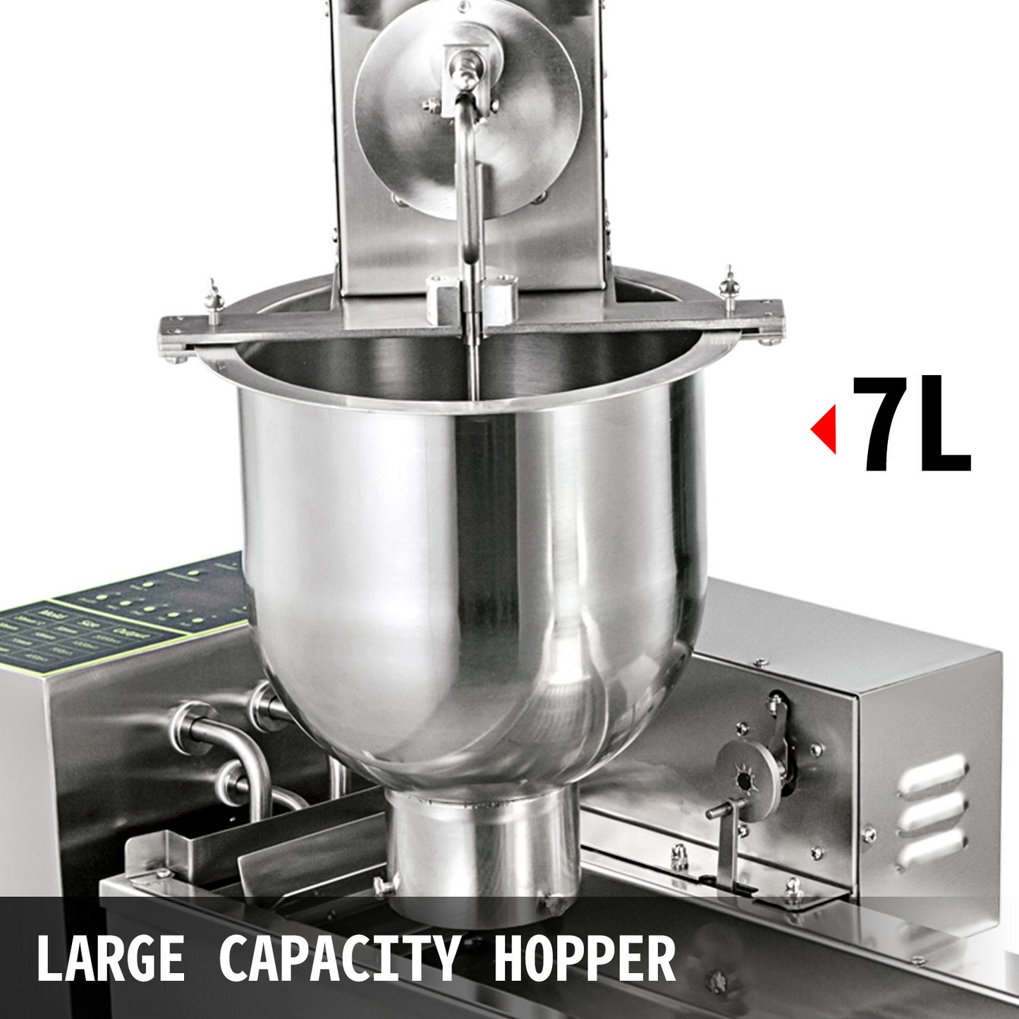 VEVOR 110V Commercial Automatic Donut Making Machine, Single Row Auto Doughnut Maker, 7L Hopper Donut Maker with 3 Sizes Molds, Doughnut Fryer, 304 Stainless Steel Auto Donut