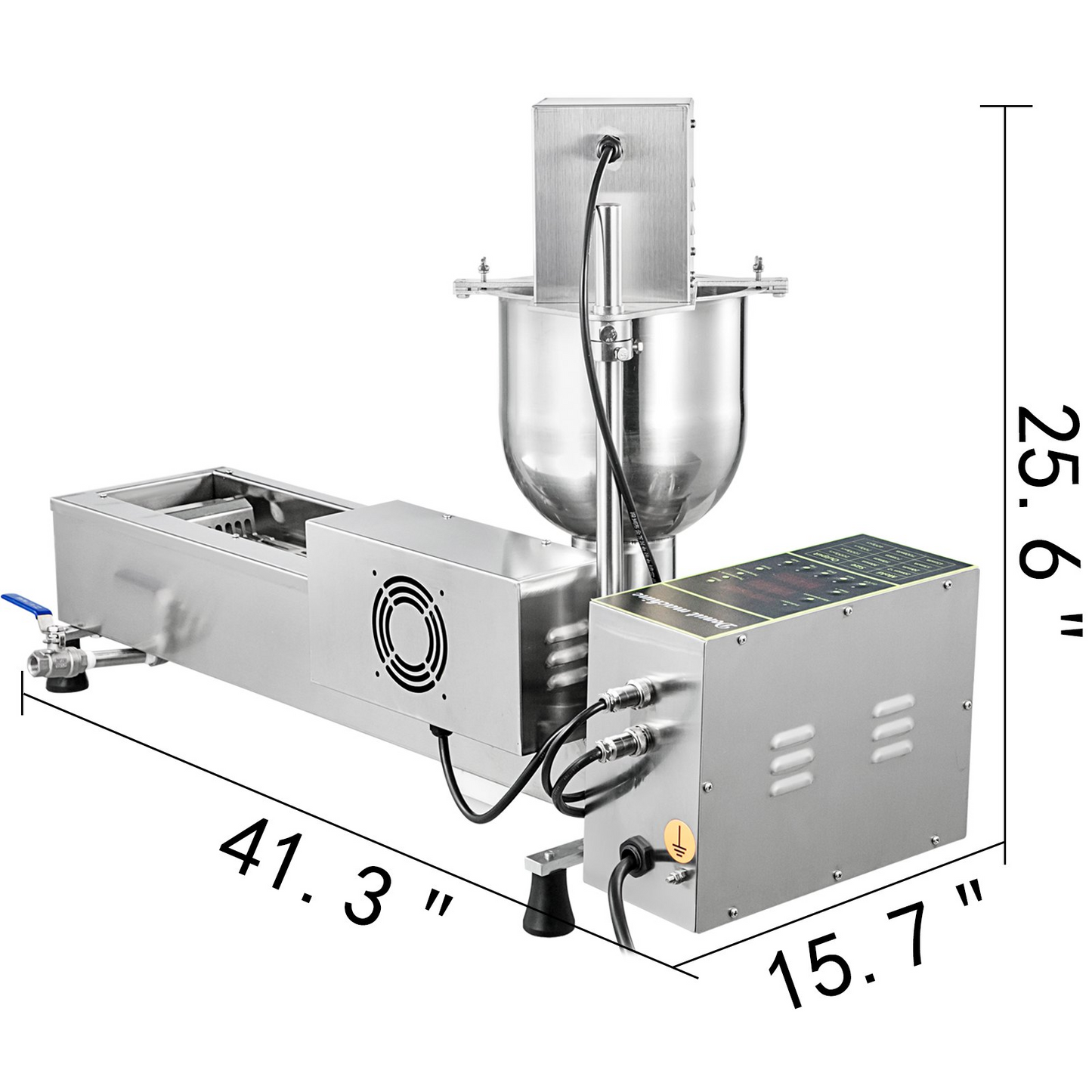 VEVOR 110V Commercial Automatic Donut Making Machine, Single Row Auto Doughnut Maker, 7L Hopper Donut Maker with 3 Sizes Molds, Doughnut Fryer, 304 Stainless Steel Auto Donut