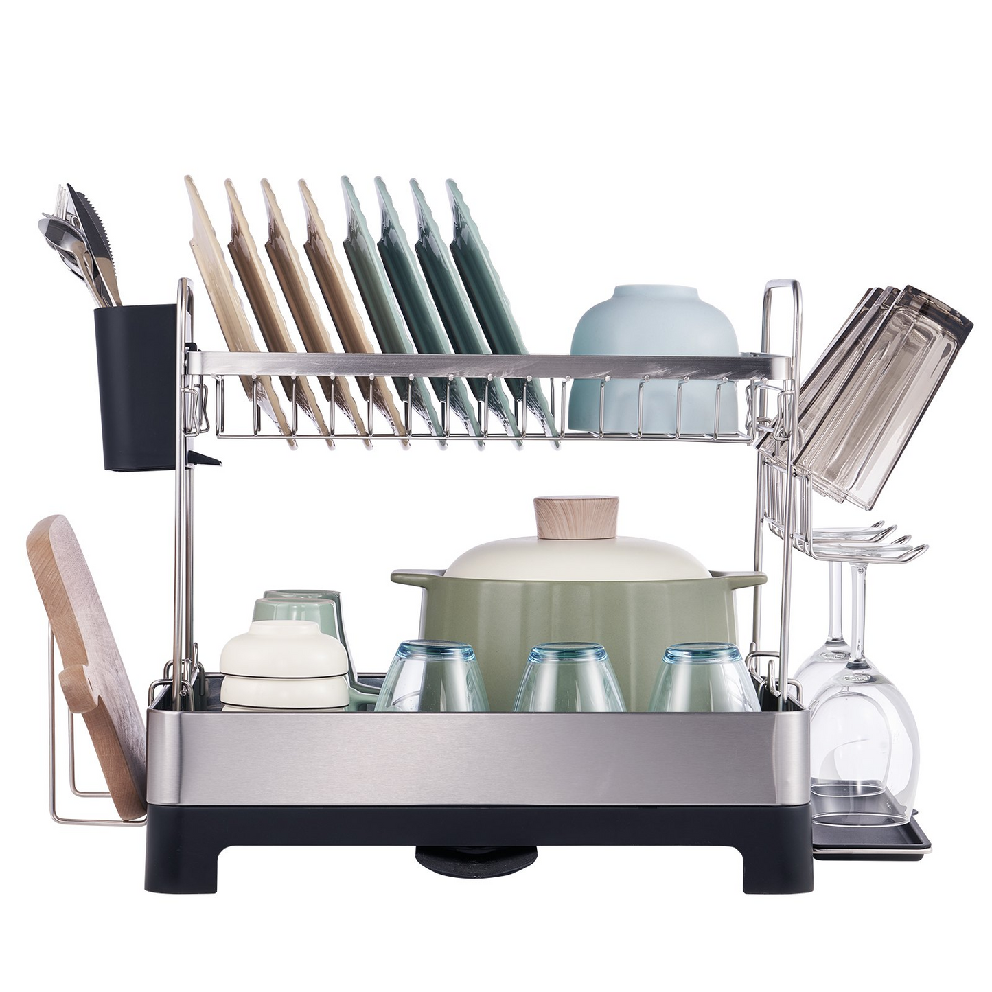 VEVOR 2Tier Dish Drying Rack Dish Drainer Stainless Steel Kitchen Utensil Holder