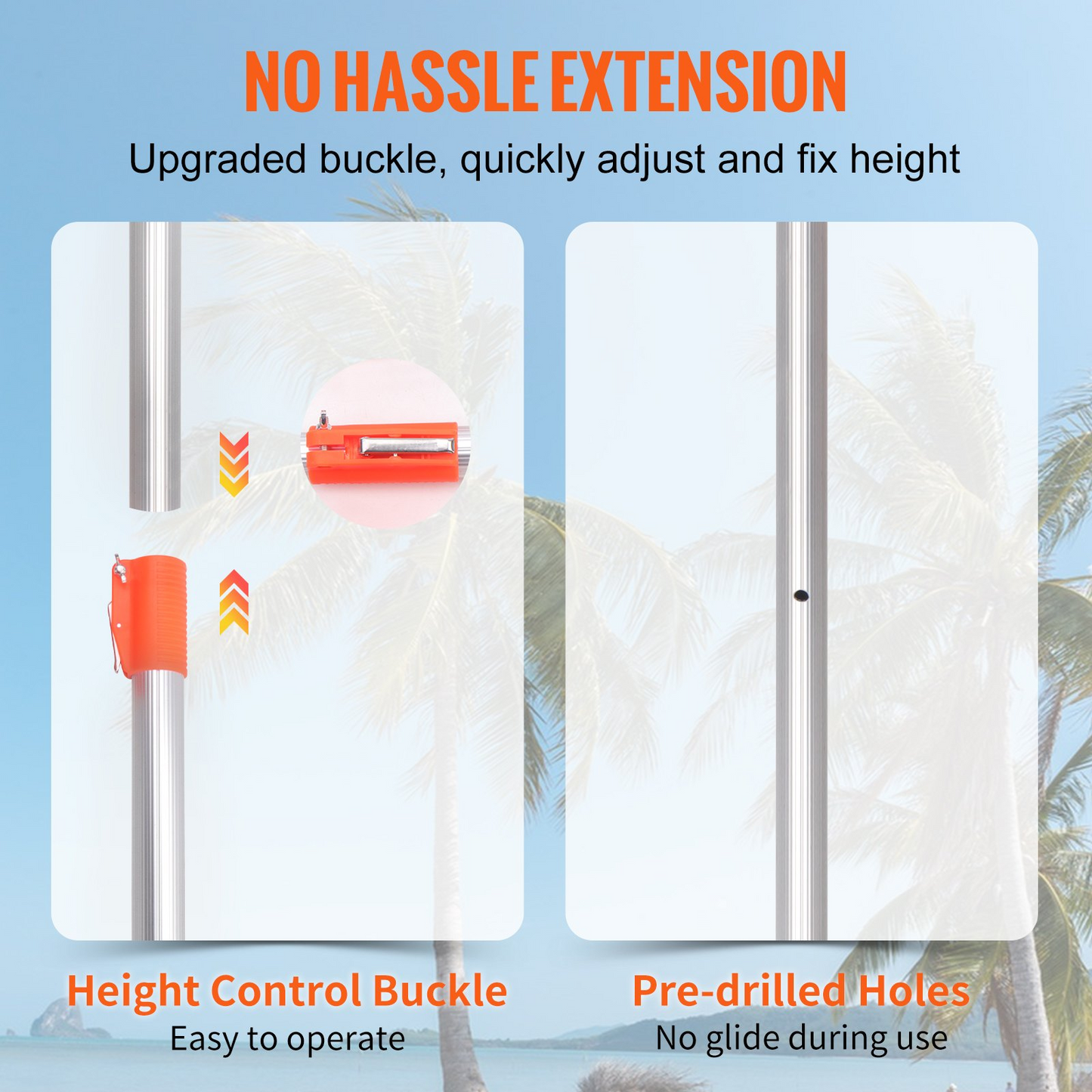 VEVOR Tree Pruner Pole Saw 10 ft Extendable Aluminum Pole Sharp Steel Blade