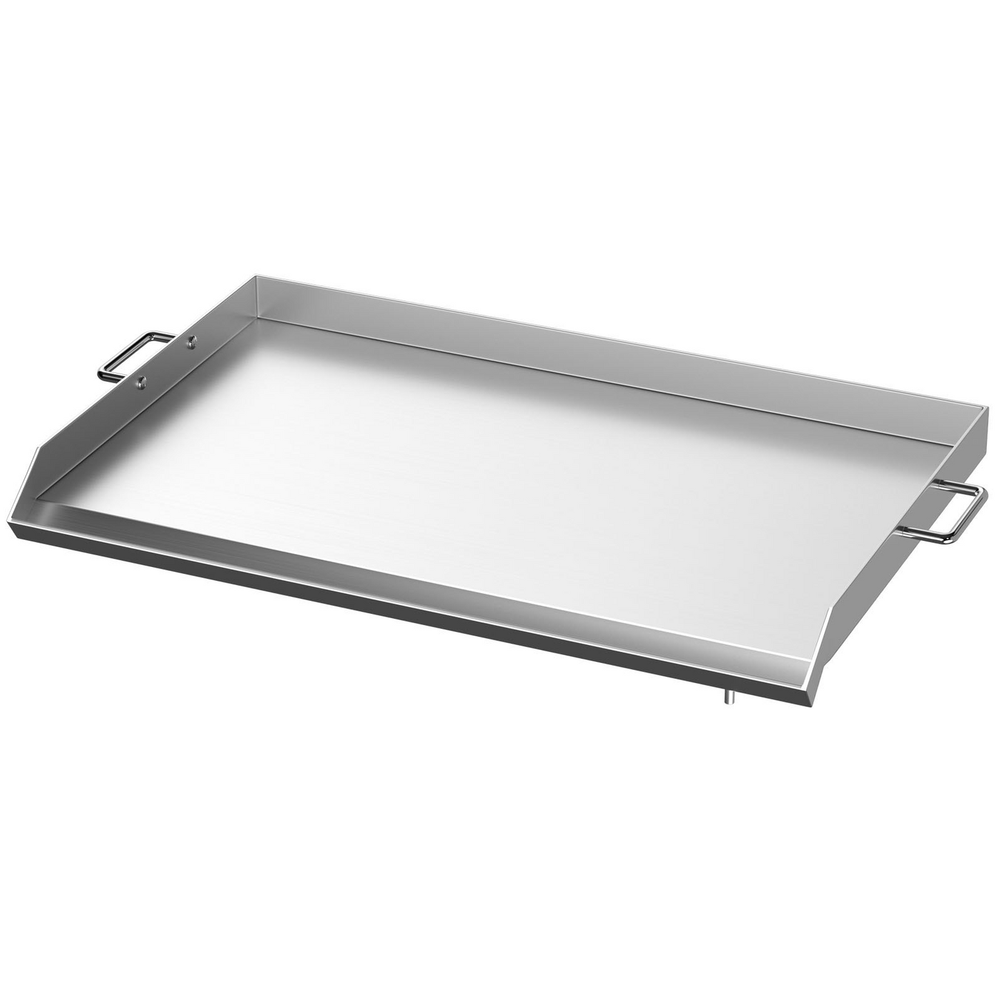 VEVOR Stainless Steel Griddle,32" X 17" Universal Flat Top Rectangular Plate , BBQ Charcoal/Gas Grill with 2 Handles and Grease Groove with Hole,Grills for Camping, Tailgating and Parties .
