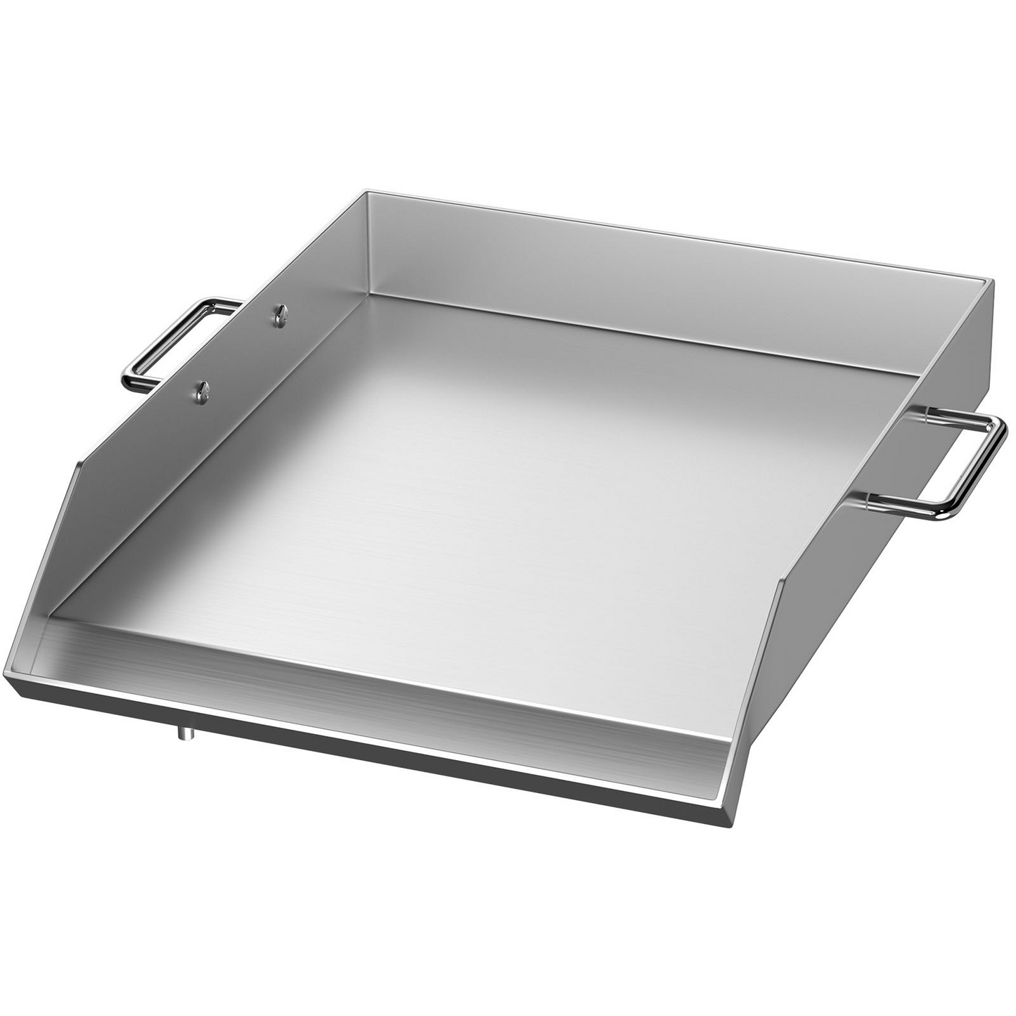 VEVOR Stainless Steel Griddle,18" X 16" Universal Flat Top Rectangular Plate, BBQ Charcoal/Gas Grill with 2 Handles and Grease Groove with Hole,Grills for Camping, Tailgating and Parties