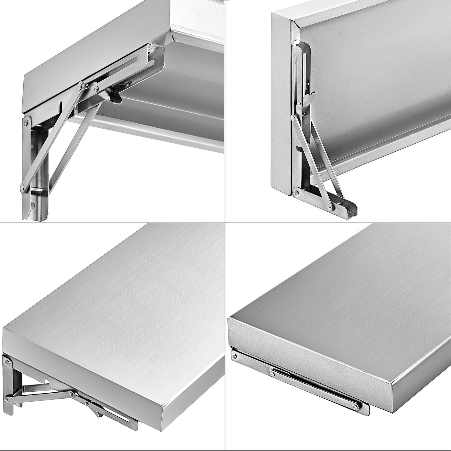 VEVOR Concession Shelf 70.8L x 11.4W Inch with Stainless Steel Frame and Surface Board for Food Trailer Serving Window