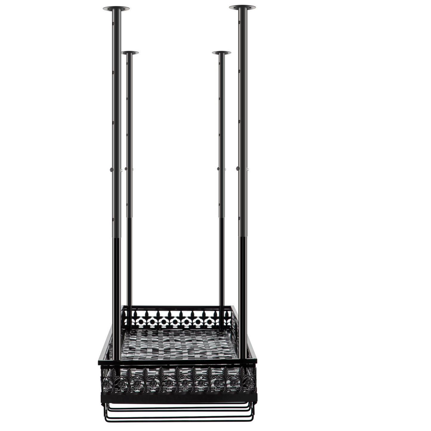 VEVOR Ceiling Wine Glass Rack, 46.9 x 13 inch Hanging Wine Glass Rack, 18.9-35.8 inch Height Adjustable Hanging Wine Rack Cabinet, Black Wall-Mounted Wine Glass Rack Perfect for Bar Cafe Kitchen