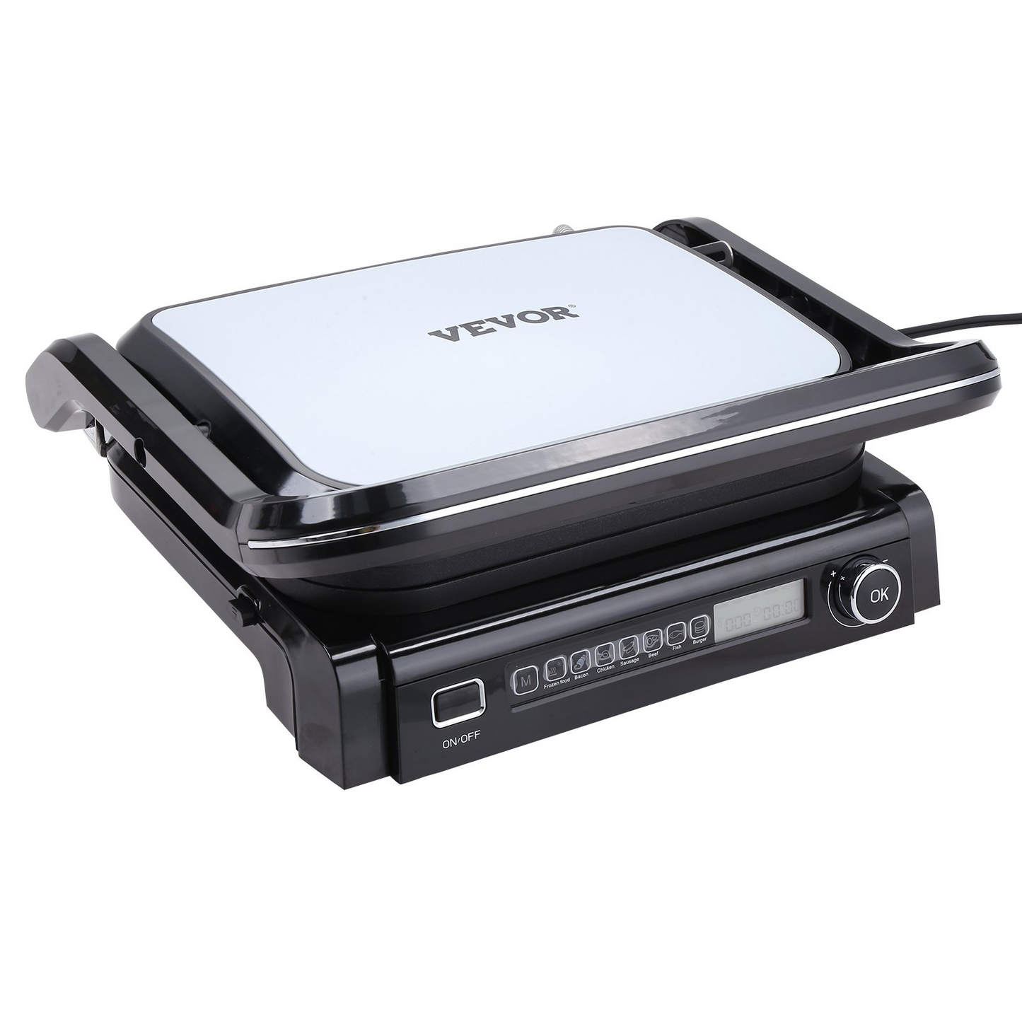 VEVOR 7 IN 1 Commercial Electric Griddle, 14.4" 1800W Indoor Countertop Grill, Stainless Steel Restaurant Teppanyaki Grill with Non Stick Iron Cooking Plate, 0-446℉ Adjustable Temp Control 110V