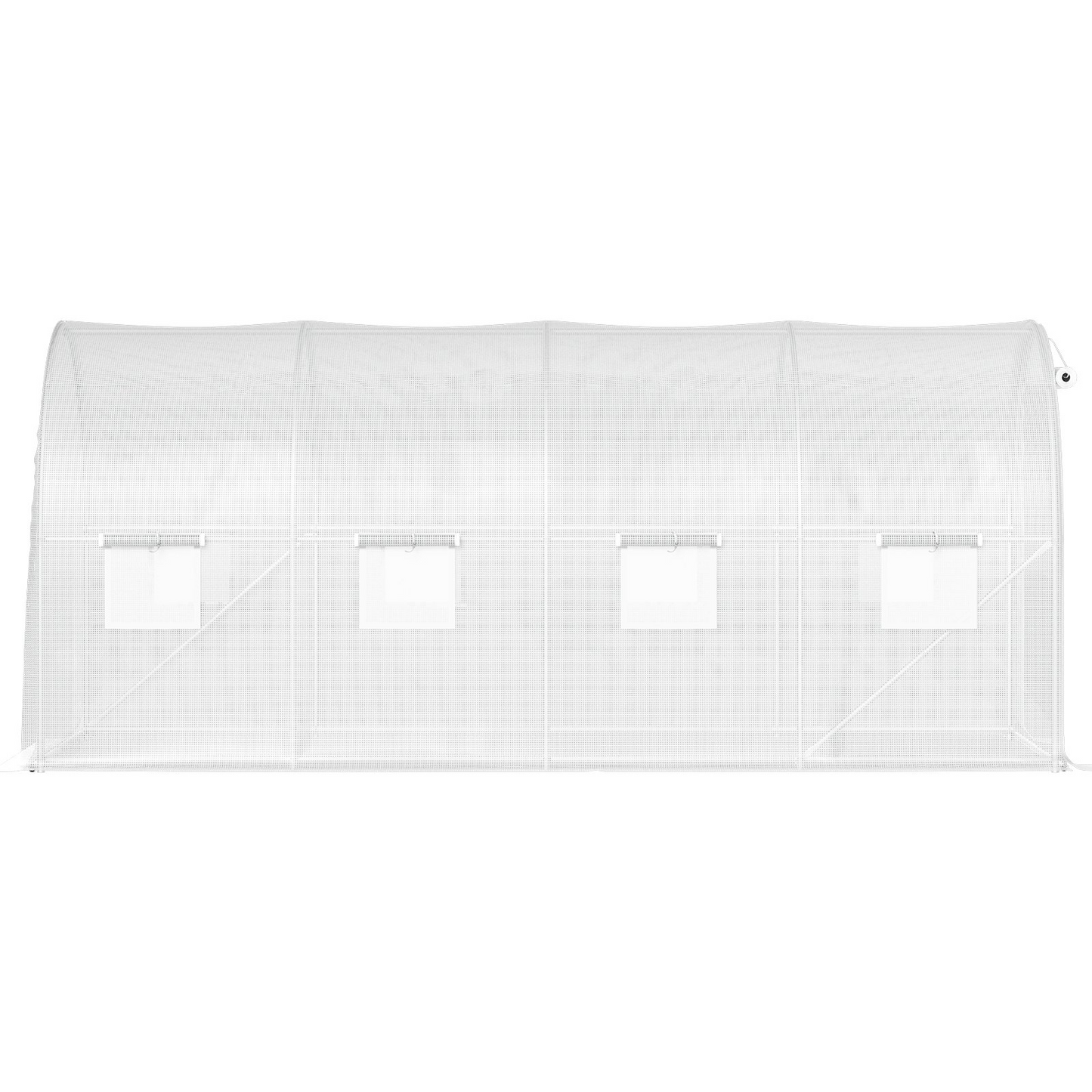 VEVOR Walk-in Tunnel Greenhouse, 15 x 6.5 x 7 ft Portable Plant Hot House w/ Galvanized Steel Hoops, 1 Top Beam, Diagonal Poles, Zippered Door & 8 Roll-up Windows, White