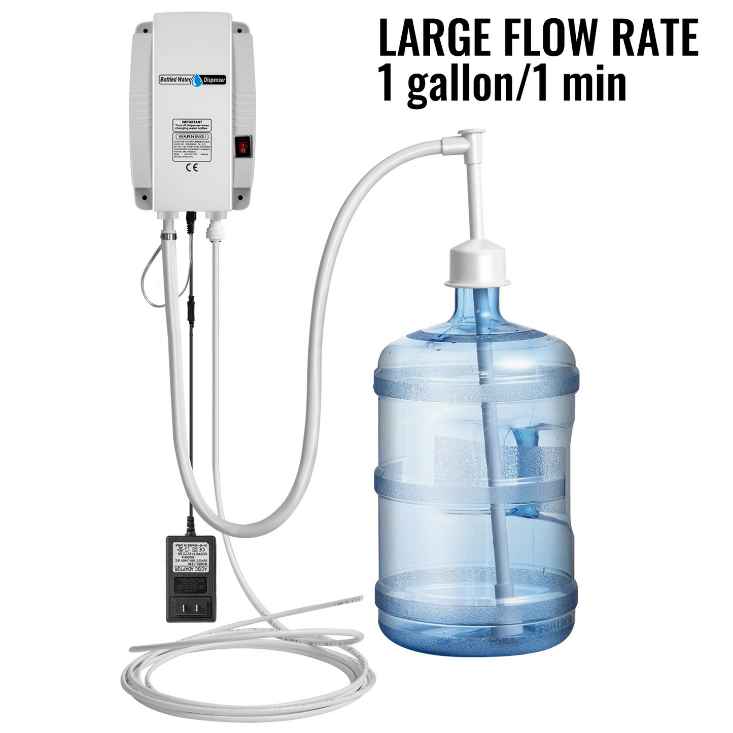 VEVOR Bottled Water Dispenser Pump System , 110V 20ft US Plug High Flow Bottled Water Pump with Single Inlet , Water Dispenser Pump Compatible Use with Coffee/Tea Machines, Ice Makers