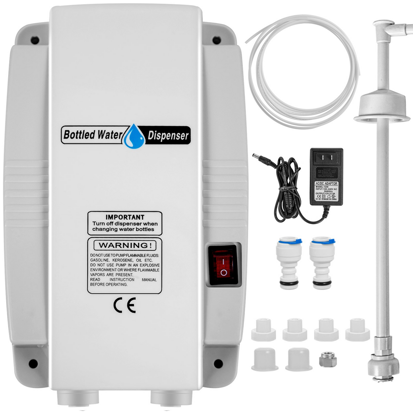 VEVOR Bottled Water Dispenser Pump System , 110V 20ft US Plug High Flow Bottled Water Pump with Single Inlet , Water Dispenser Pump Compatible Use with Coffee/Tea Machines, Ice Makers