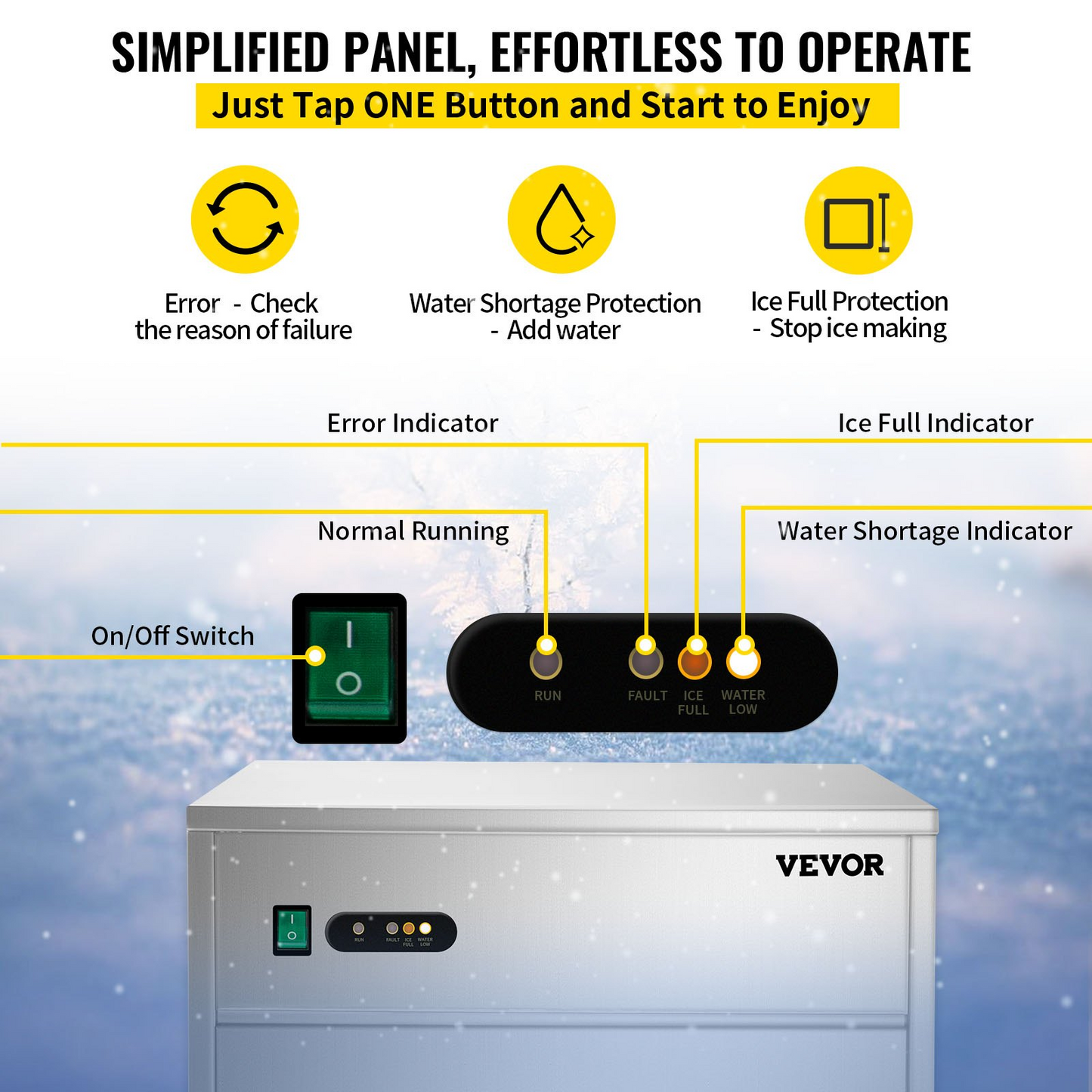 VEVOR 110V Commercial Snowflake Ice Maker 44LBS/24H, ETL Approved Food Grade Stainless Steel Flake Ice Machine Freestanding Flake Ice Maker for Seafood Restaurant, Water Filter and Spoon Included