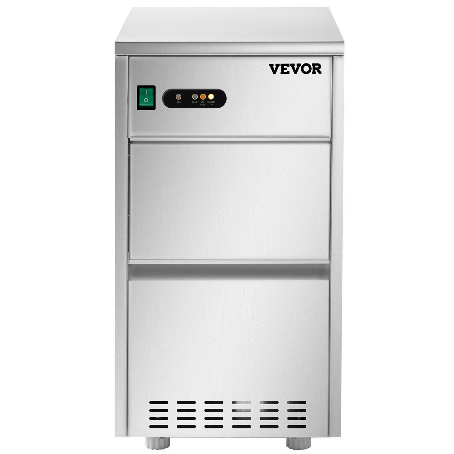 VEVOR 110V Commercial Snowflake Ice Maker 44LBS/24H, ETL Approved Food Grade Stainless Steel Flake Ice Machine Freestanding Flake Ice Maker for Seafood Restaurant, Water Filter and Spoon Included