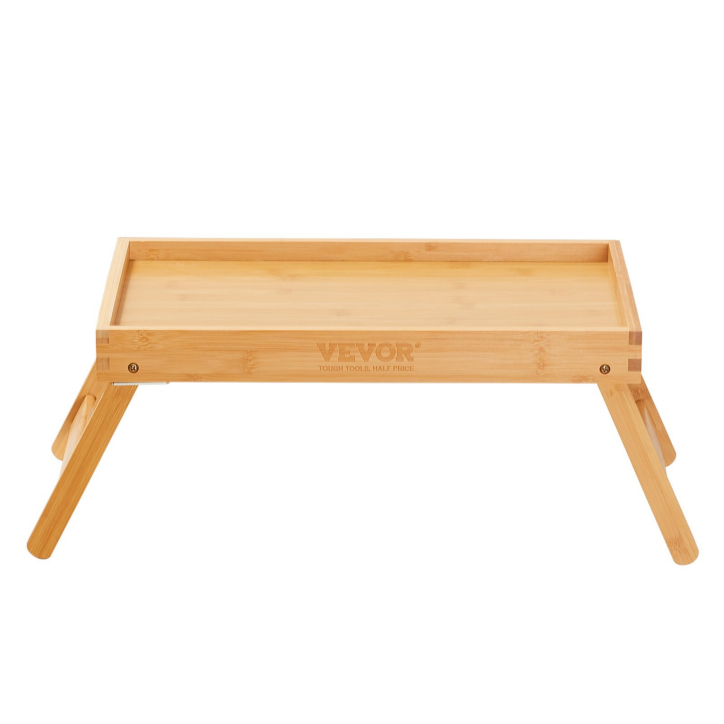 VEVOR Bed Tray Table with Foldable Legs, Bamboo Breakfast Tray for Sofa, Bed, Eating, Snacking, and Working, Folding Serving Laptop Desk Tray, Portable Food Snack Platter for Picnic, 15.7" x 11"