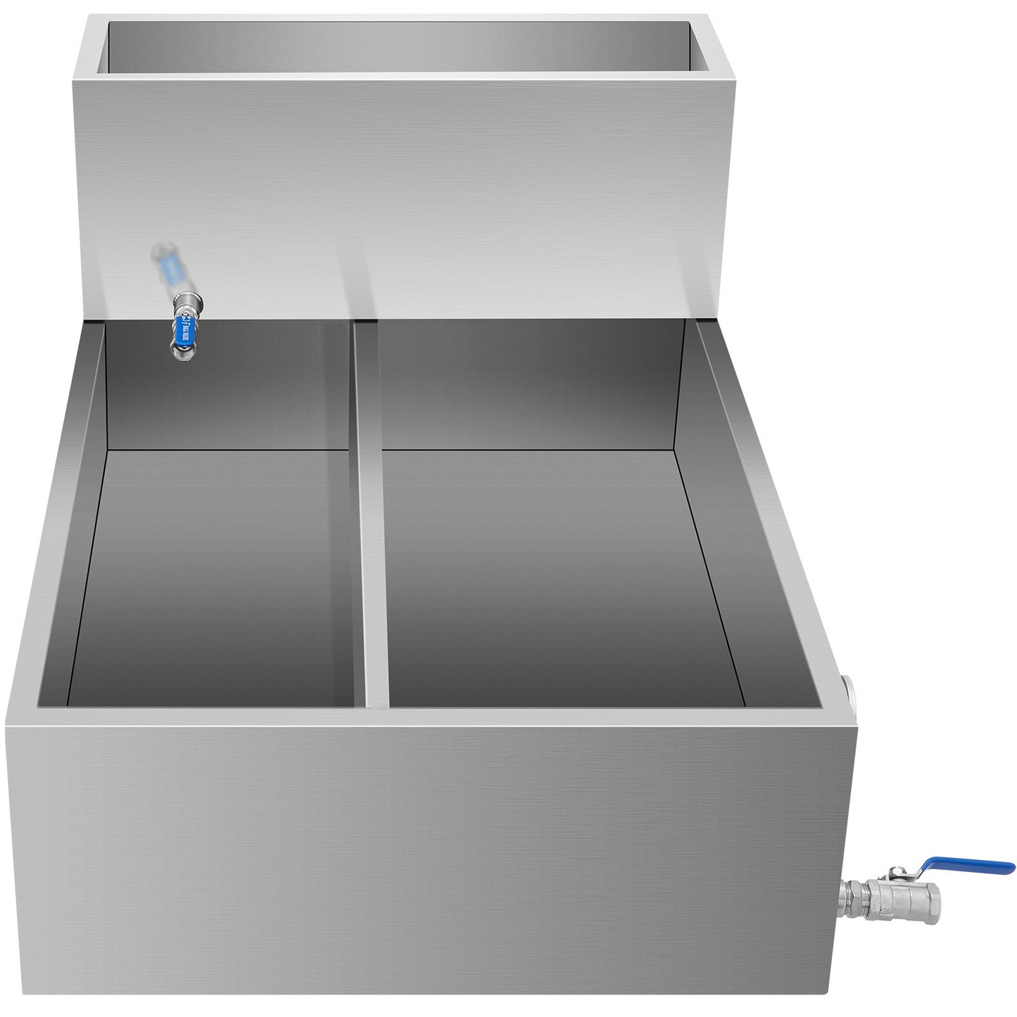 VEVOR Maple Syrup Evaporator Pan 36x24x18.5 Inch Stainless Steel Maple Syrup Boiling Pan with Valve and Thermometer and Divided Pan and Feed Pan