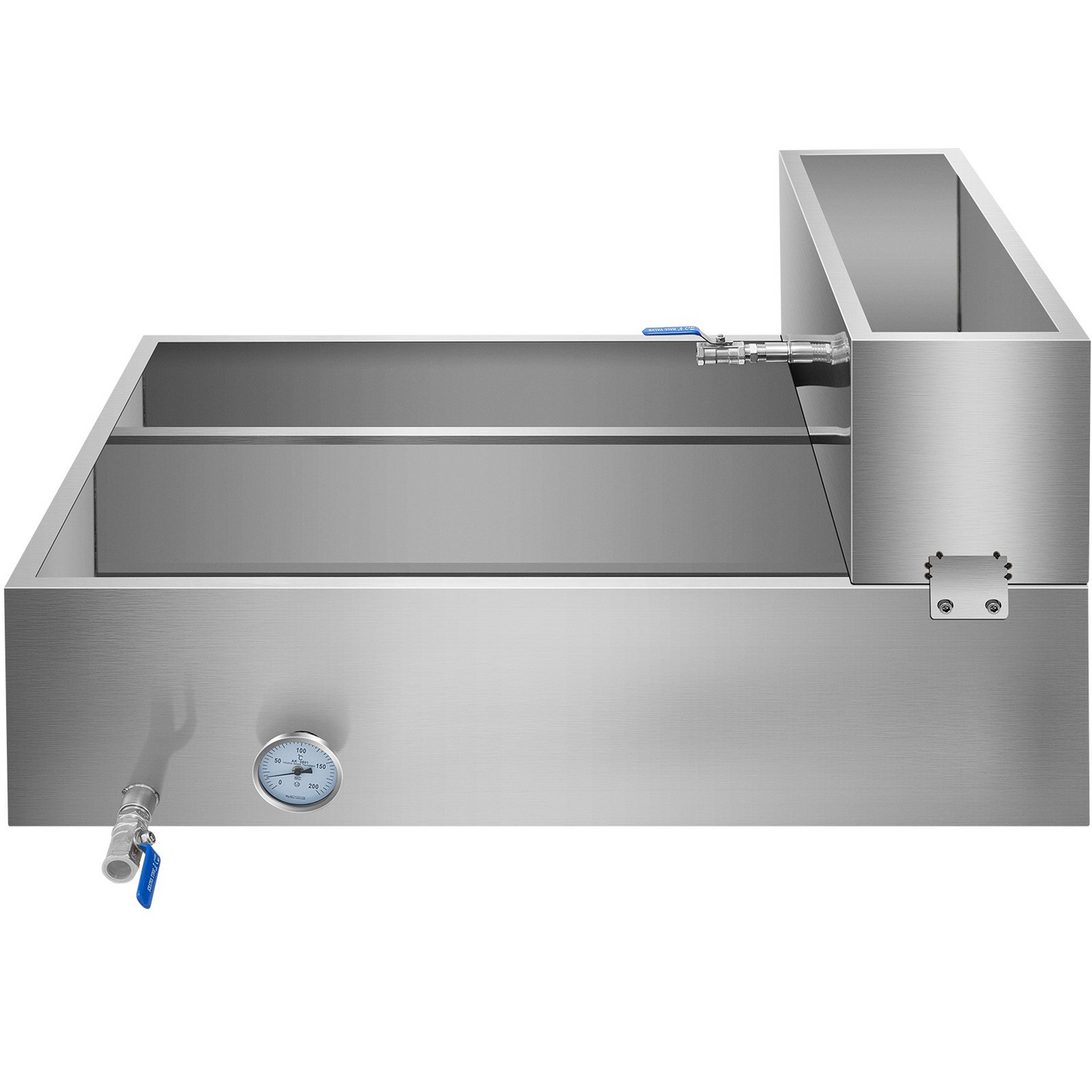 VEVOR Maple Syrup Evaporator Pan 36x24x18.5 Inch Stainless Steel Maple Syrup Boiling Pan with Valve and Thermometer and Divided Pan and Feed Pan