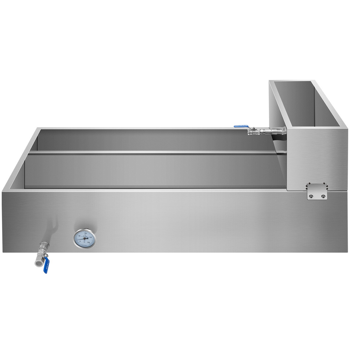 VEVOR Maple Syrup Evaporator Pan 48x24x19 Inch Stainless Steel Maple Syrup Boiling Pan with Valve and Thermometer and Divided Pan and Feed Pan