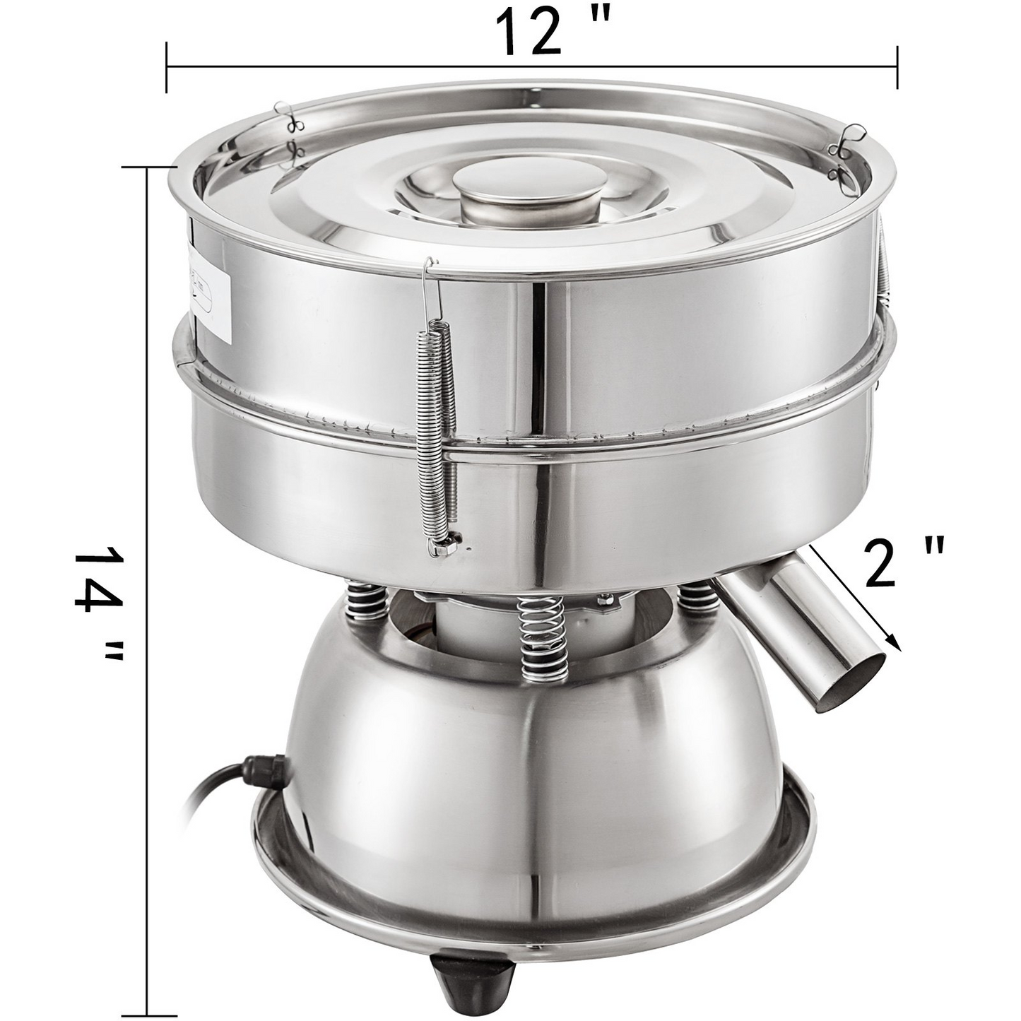 VEVOR Automatic Sieve Shaker Included 40 Mesh + 60 Mesh Flour Sifter Electric Vibrating Sieve Machine 110V 50W Sifter Shaker Machine 1150 r/min for Flours, Herbal Powder