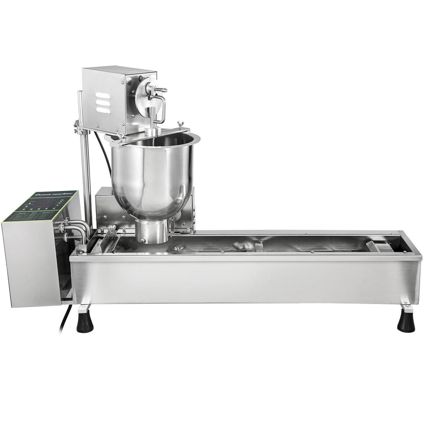 VEVOR 110V Commercial Automatic Donut Making Machine, Single Row Auto Doughnut Maker, 7L Hopper Donut Maker with 3 Sizes Molds, Doughnut Fryer, 304 Stainless Steel Auto Donut