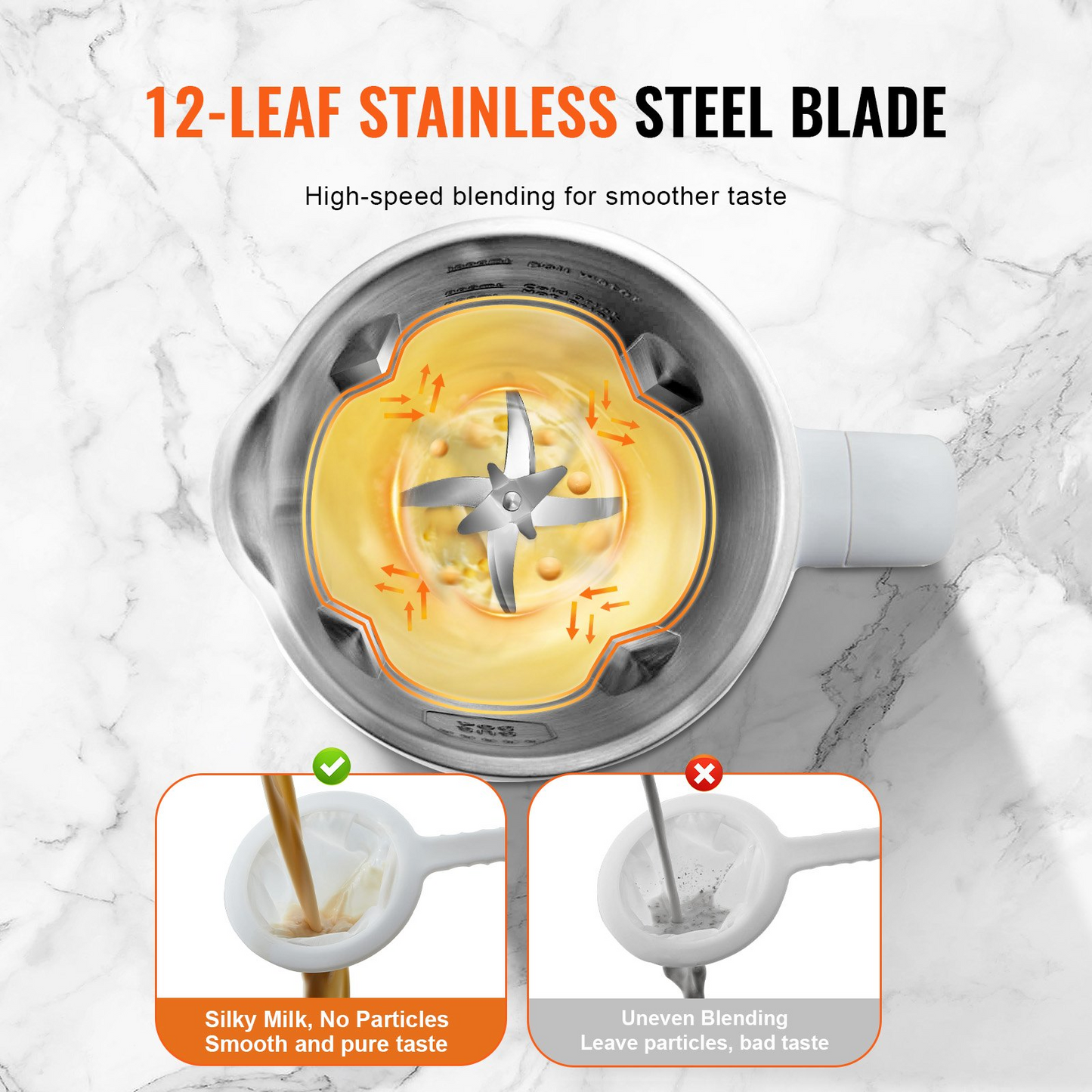 VEVOR Nut Milk Maker, 9-in-1 Soy Milk Maker with 12-Leaf Blades, 800ML Automatic Pant Based Soy/Oat Milk Maker with High Temperature Auto-Cleaning, 1-18 Hours Timer, Keep Warm, LCD Screen