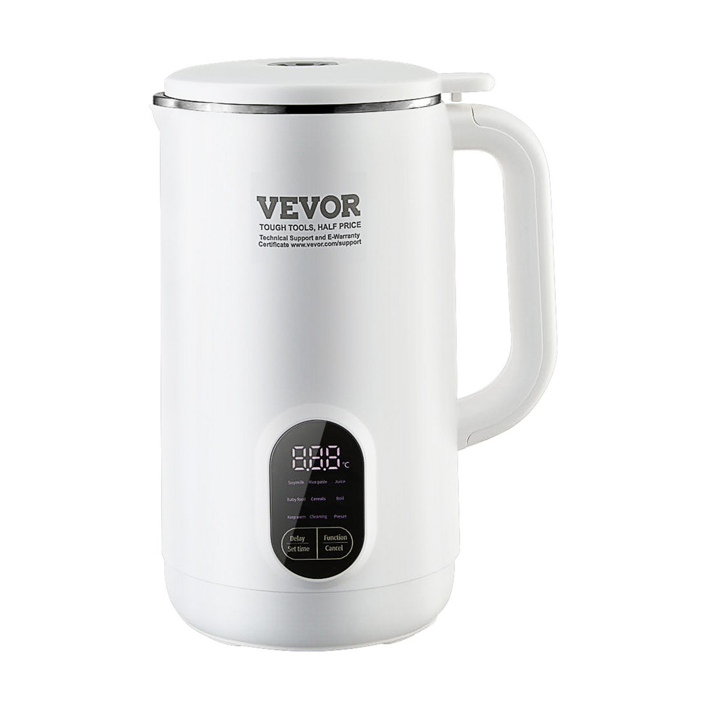 VEVOR Nut Milk Maker, 9-in-1 Soy Milk Maker with 12-Leaf Blades, 800ML Automatic Pant Based Soy/Oat Milk Maker with High Temperature Auto-Cleaning, 1-18 Hours Timer, Keep Warm, LCD Screen