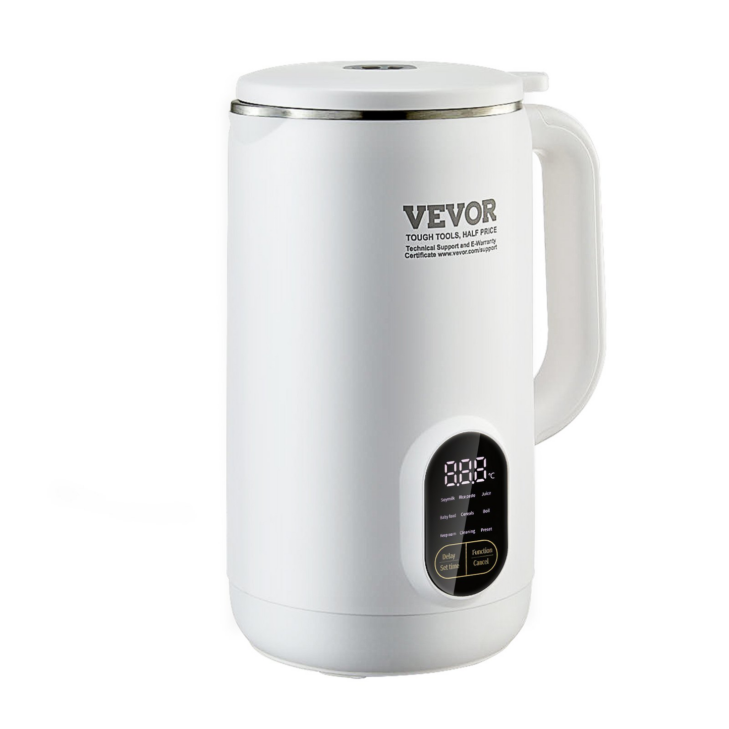 VEVOR Nut Milk Maker, 9-in-1 Soy Milk Maker with 12-Leaf Blades, 800ML Automatic Pant Based Soy/Oat Milk Maker with High Temperature Auto-Cleaning, 1-18 Hours Timer, Keep Warm, LCD Screen