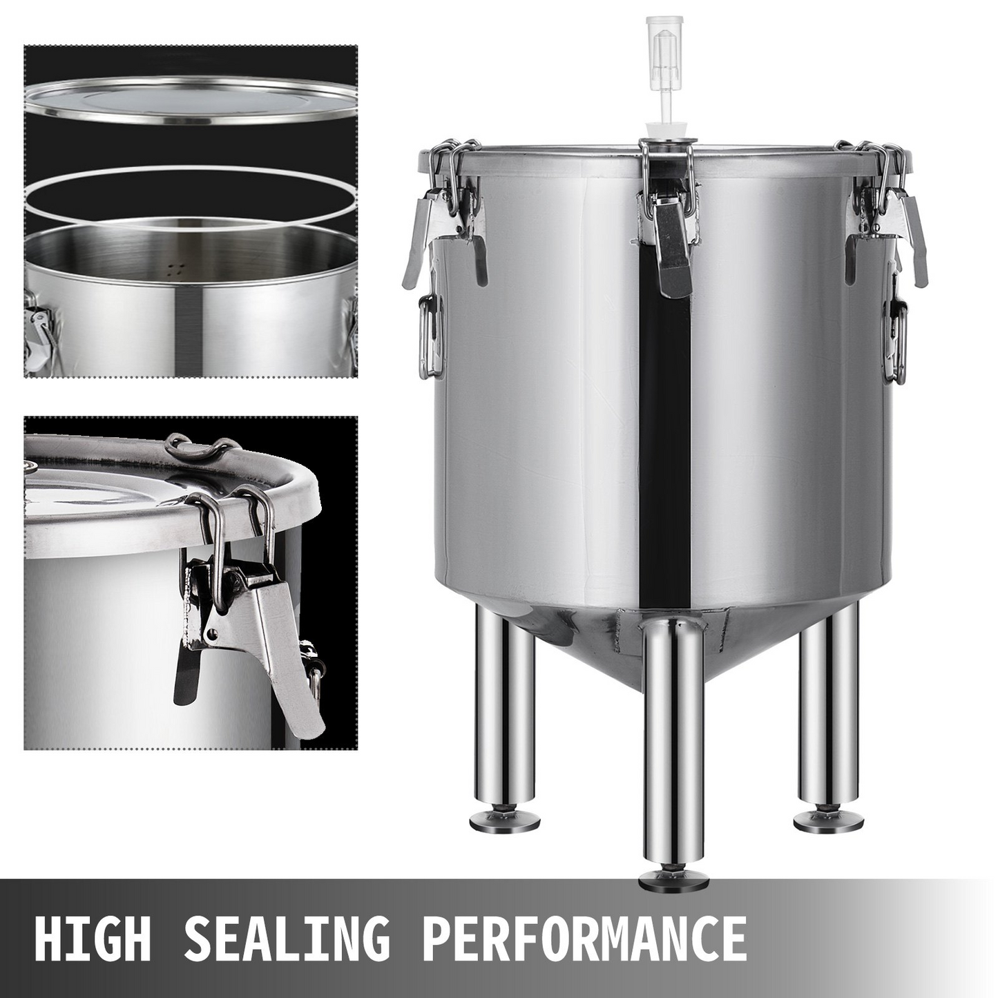 VEVOR 14 Gallon Stainless Steel Brew Fermenter Home Brewing Brew Bucket Fermenter With conical base Brewing Equipment