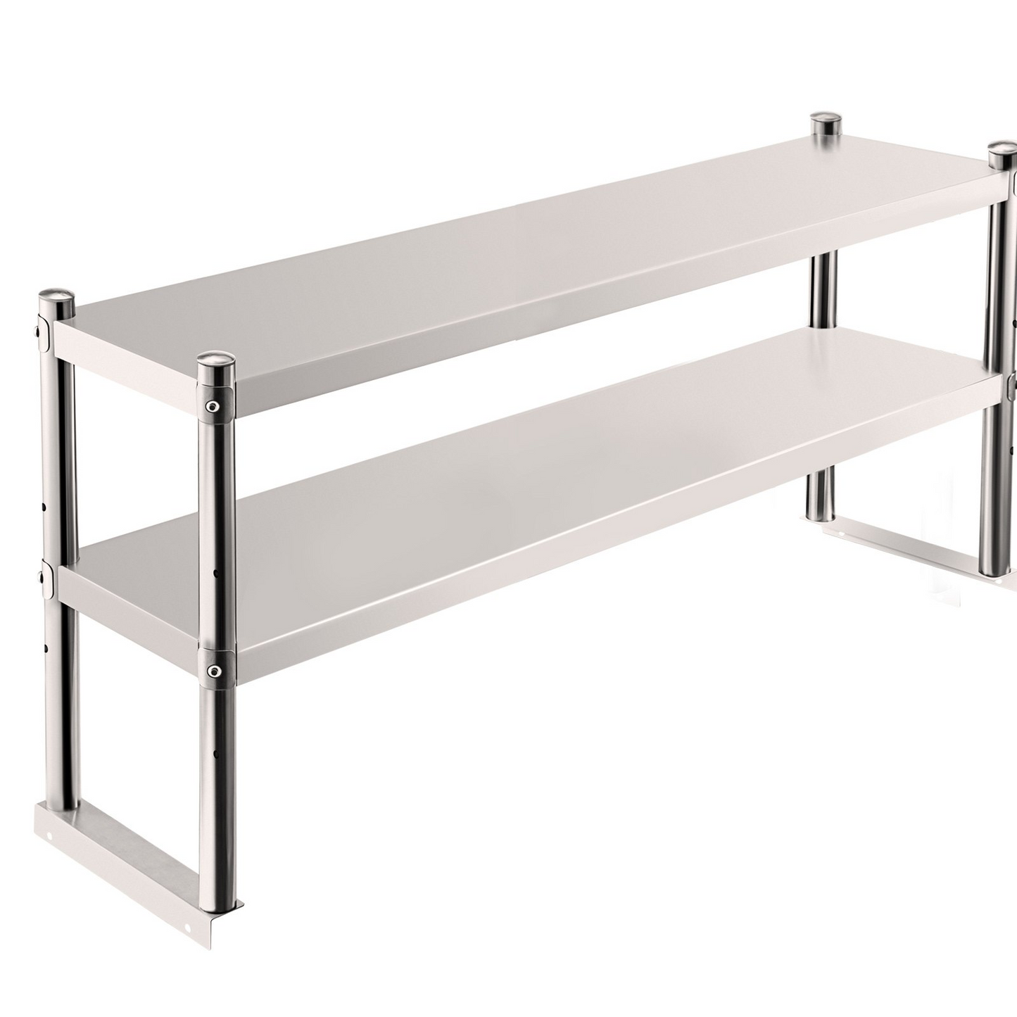 VEVOR Double Overshelf, Double Tier Stainless Steel Overshelf, 36 in. Length x 12 in. Width Double Deck Overshelf, Height Adjustable Overshelf for Prep & Work Table in Kitchen, Restaurant