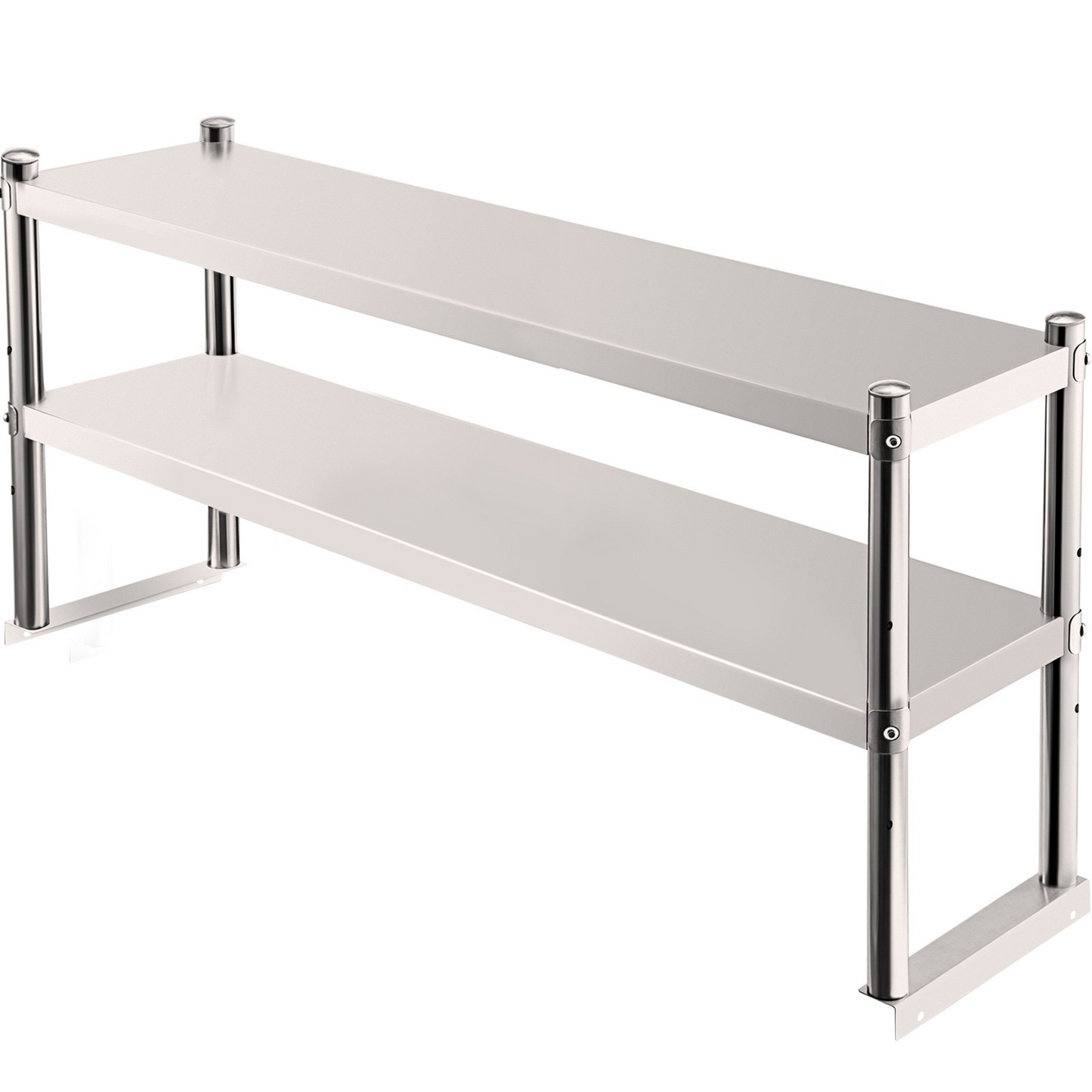 VEVOR Double Overshelf, Double Tier Stainless Steel Overshelf, 36 in. Length x 12 in. Width Double Deck Overshelf, Height Adjustable Overshelf for Prep & Work Table in Kitchen, Restaurant