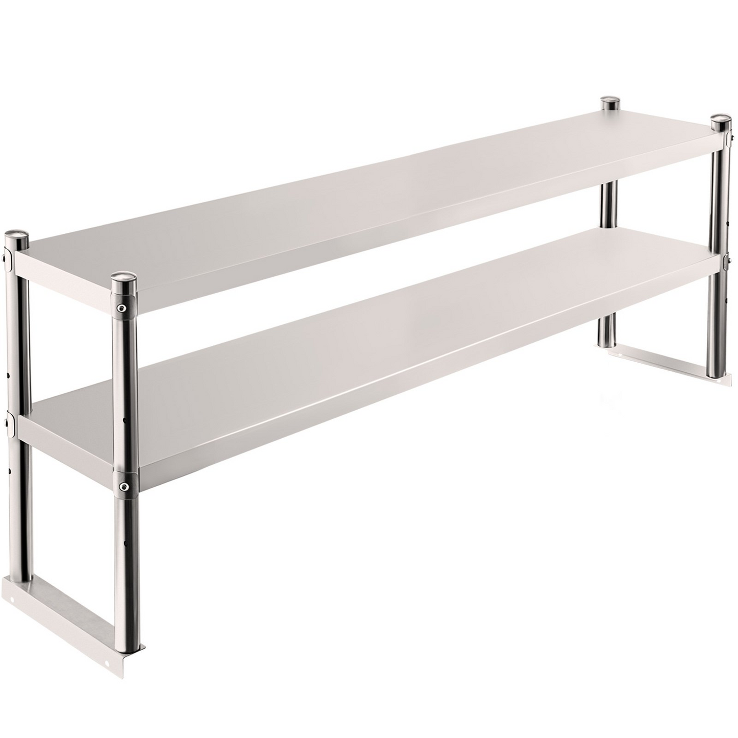 VEVOR Double Overshelf, Double Tier Stainless Steel Overshelf, 60 in. Length x 12 in. Width Double Deck Overshelf, Height Adjustable Overshelf for Prep & Work Table in Kitchen, Restaurant and Workshop