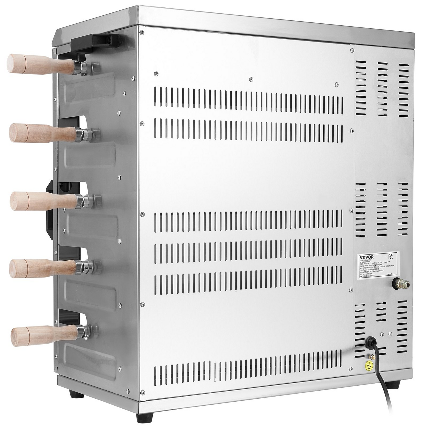 VEVOR Shawarma Grill Machine, 5 Strings of Barbecue Capacity, Chicken Shawarma Cooker Machine with 2 Burners, Gas Vertical Broiler Gyro Rotisserie Oven Doner Kebab Machine, for Home Restaurant Kitchen