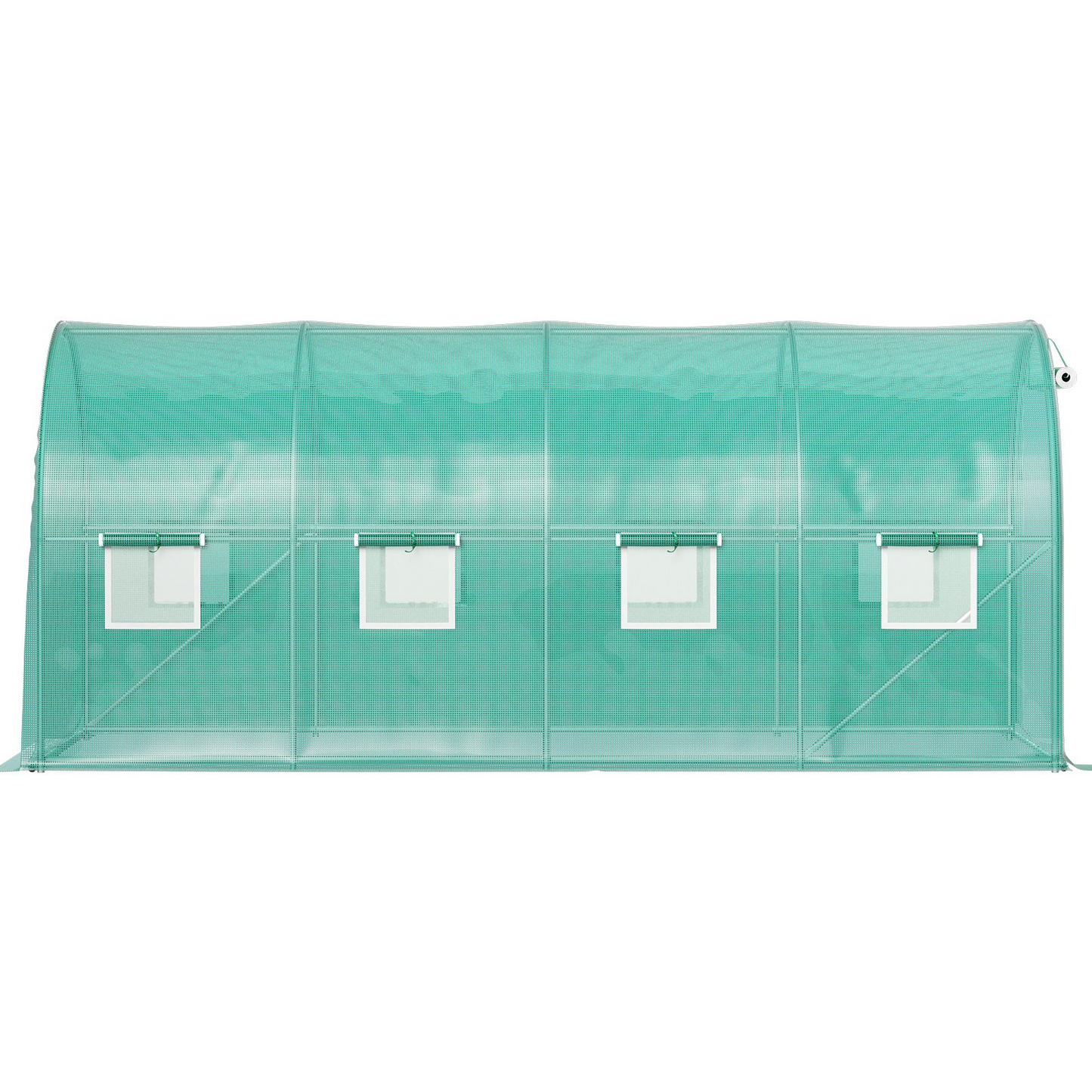VEVOR Walk-in Tunnel Greenhouse, 14.8 x 6.6 x 6.6 ft Portable Plant Hot House w/ Galvanized Steel Hoops, 1 Top Beam, Diagonal Poles, Zippered Door & 8 Roll-up Windows, Green