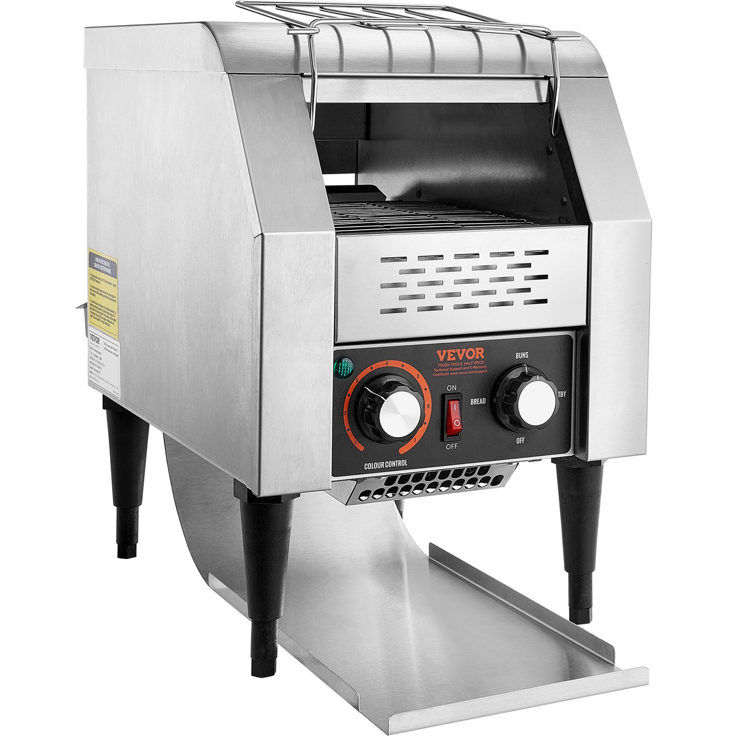VEVOR Commercial Conveyor Toaster, 150 Slices/Hour Conveyor Belt Toaster, Heavy Duty Stainless Steel Commercial Toaster Oven, Electric Restaurant Commercial Toaster for Toast Bun, Bagel, Bread
