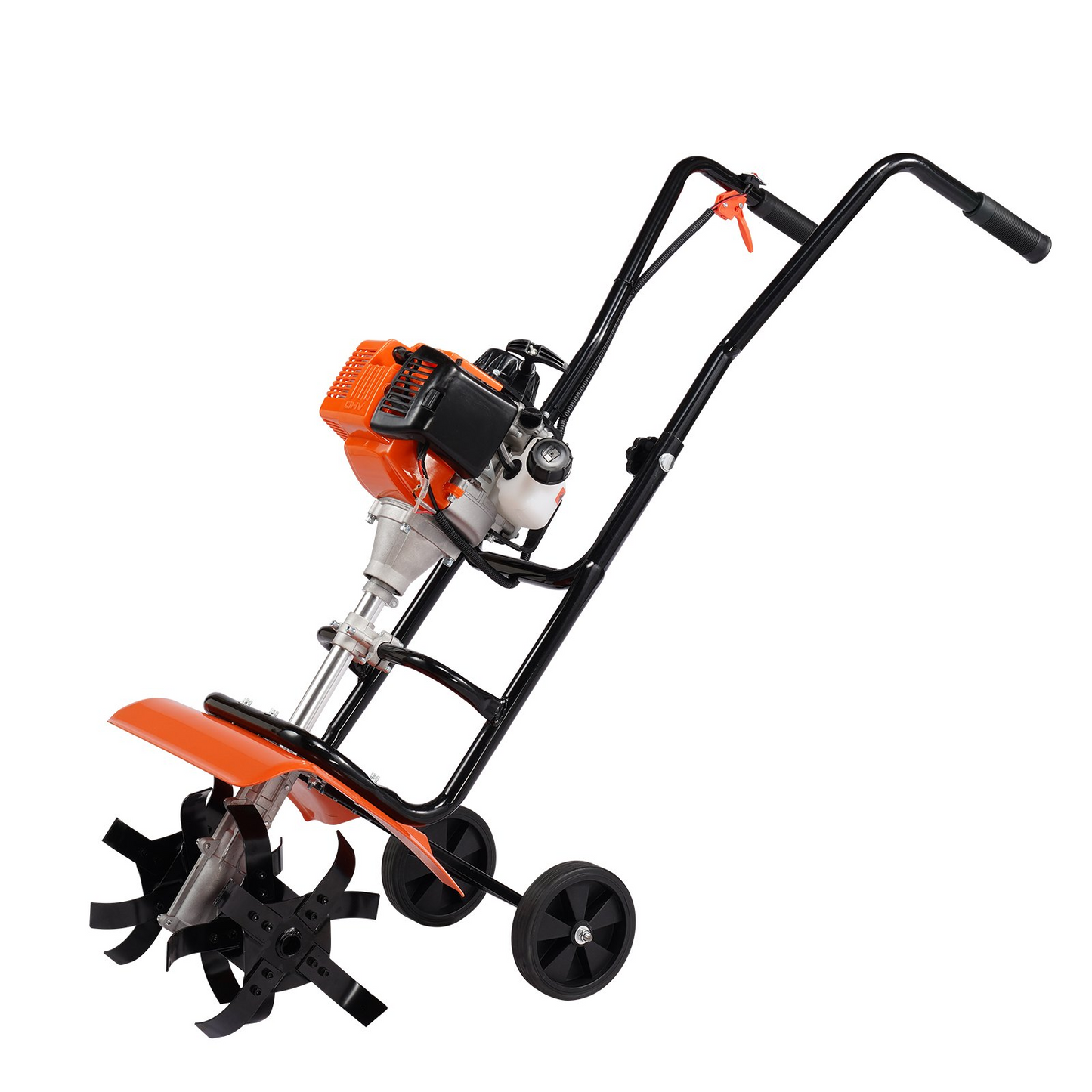 VEVOR Tiller Cultivator, 31CC 4-Stroke Garden Cultivator, Tiller with 4 Steel Adjustable Front Tines for Lawn, Garden and Field Cultivation