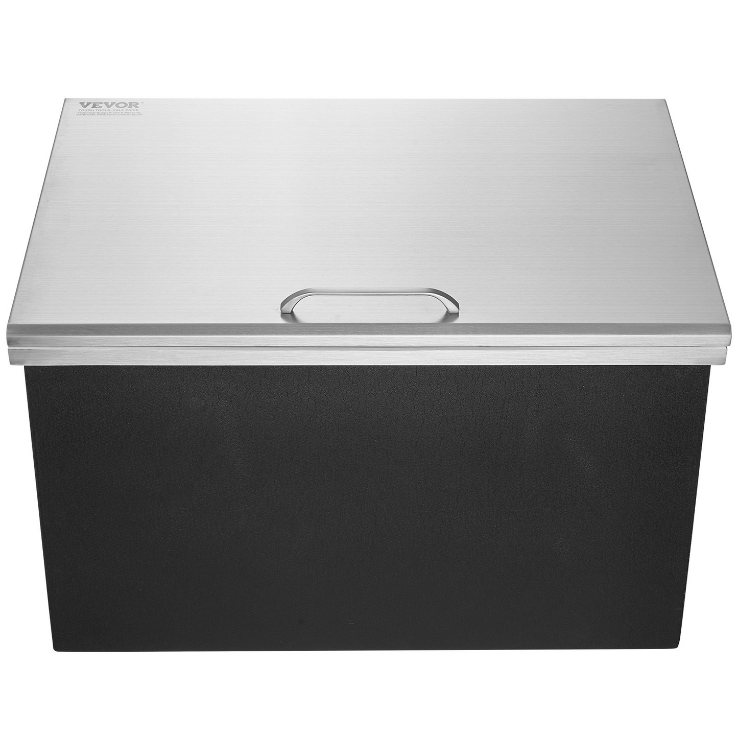 VEVOR Drop in Ice Chest, 28"L x 20"W x 17"H Stainless Steel Ice Cooler, Commercial Ice Bin with Hinged Cover, 40 qt Outdoor Kitchen Ice Bar, Drain-pipe and Drain Plug Included, for Cold Wine Beer