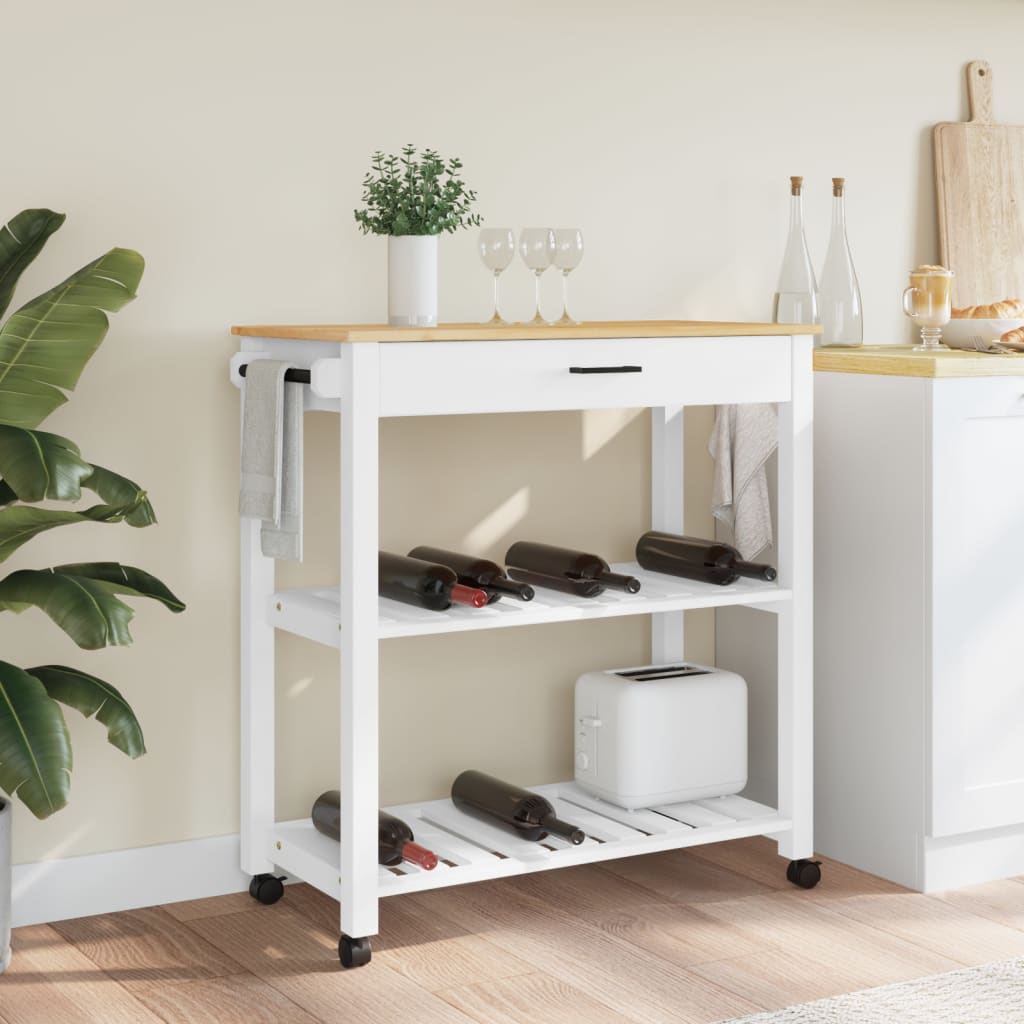 vidaXL Kitchen Trolley MONZA 33.1"x15.7"x35.4" Solid Wood Pine