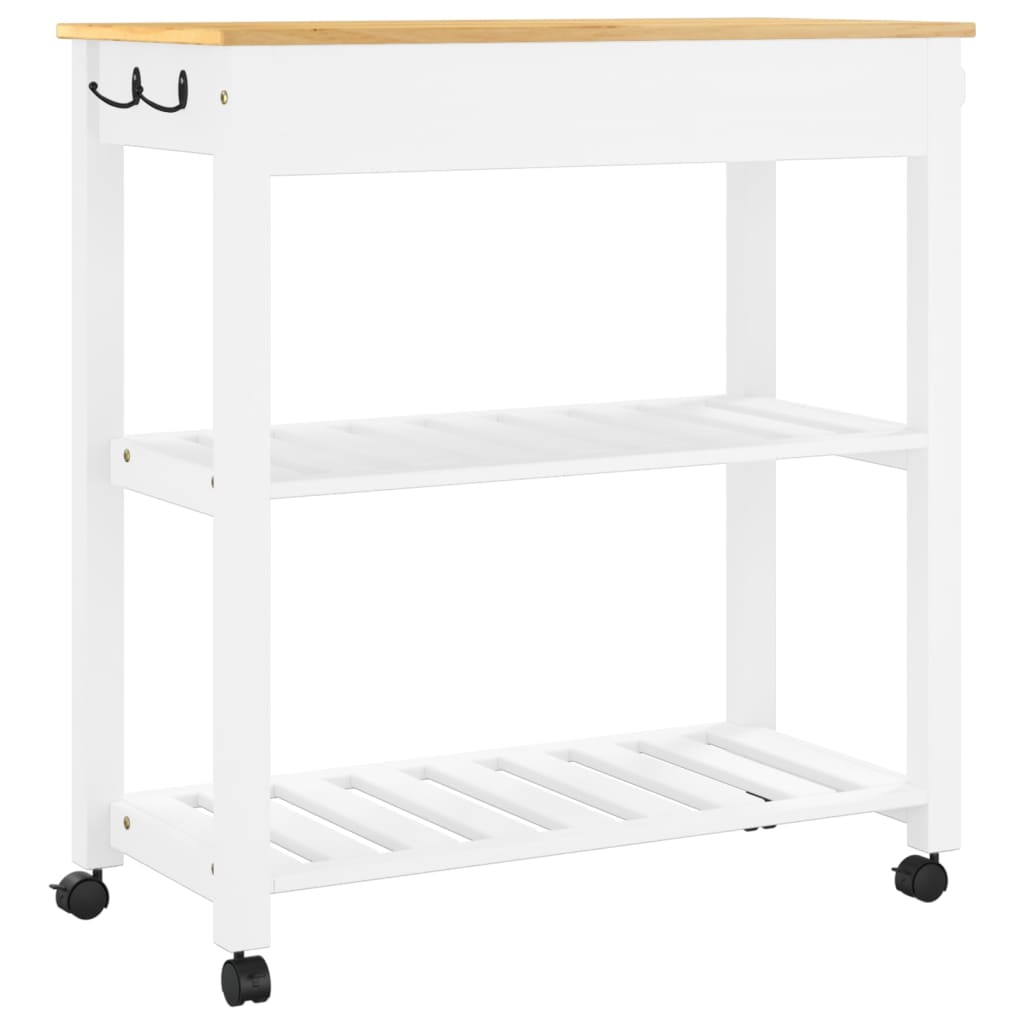 vidaXL Kitchen Trolley MONZA 33.1"x15.7"x35.4" Solid Wood Pine