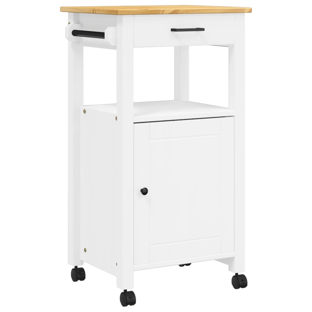vidaXL Kitchen Trolley MONZA 18.9"x15.7"x35.4" Solid Wood Pine