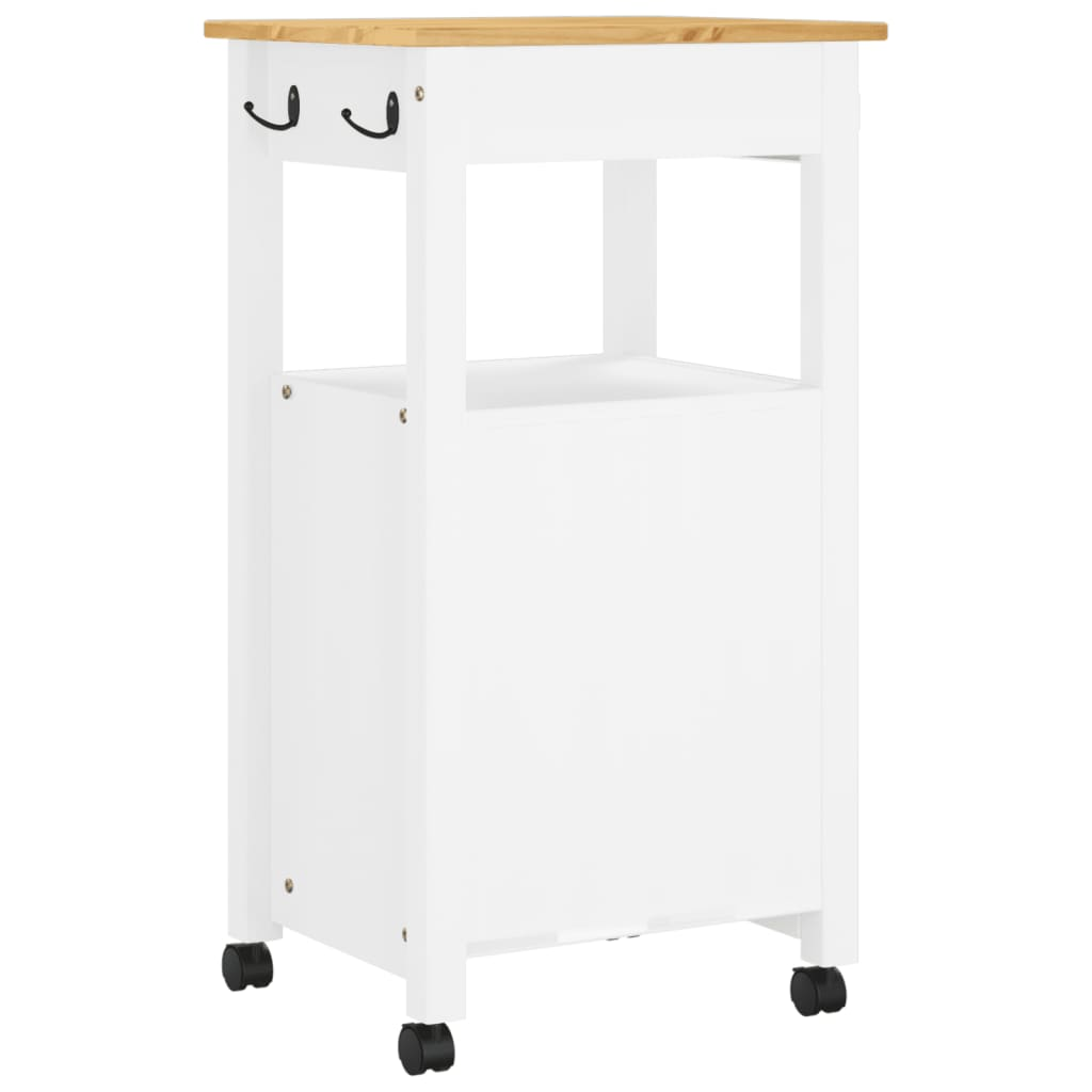 vidaXL Kitchen Trolley MONZA 18.9"x15.7"x35.4" Solid Wood Pine